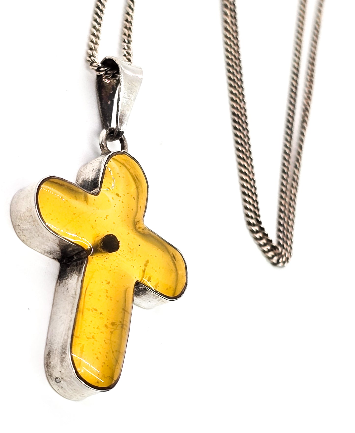 Mustard seed cross vintage Mexican sterling silver cross vintage necklace