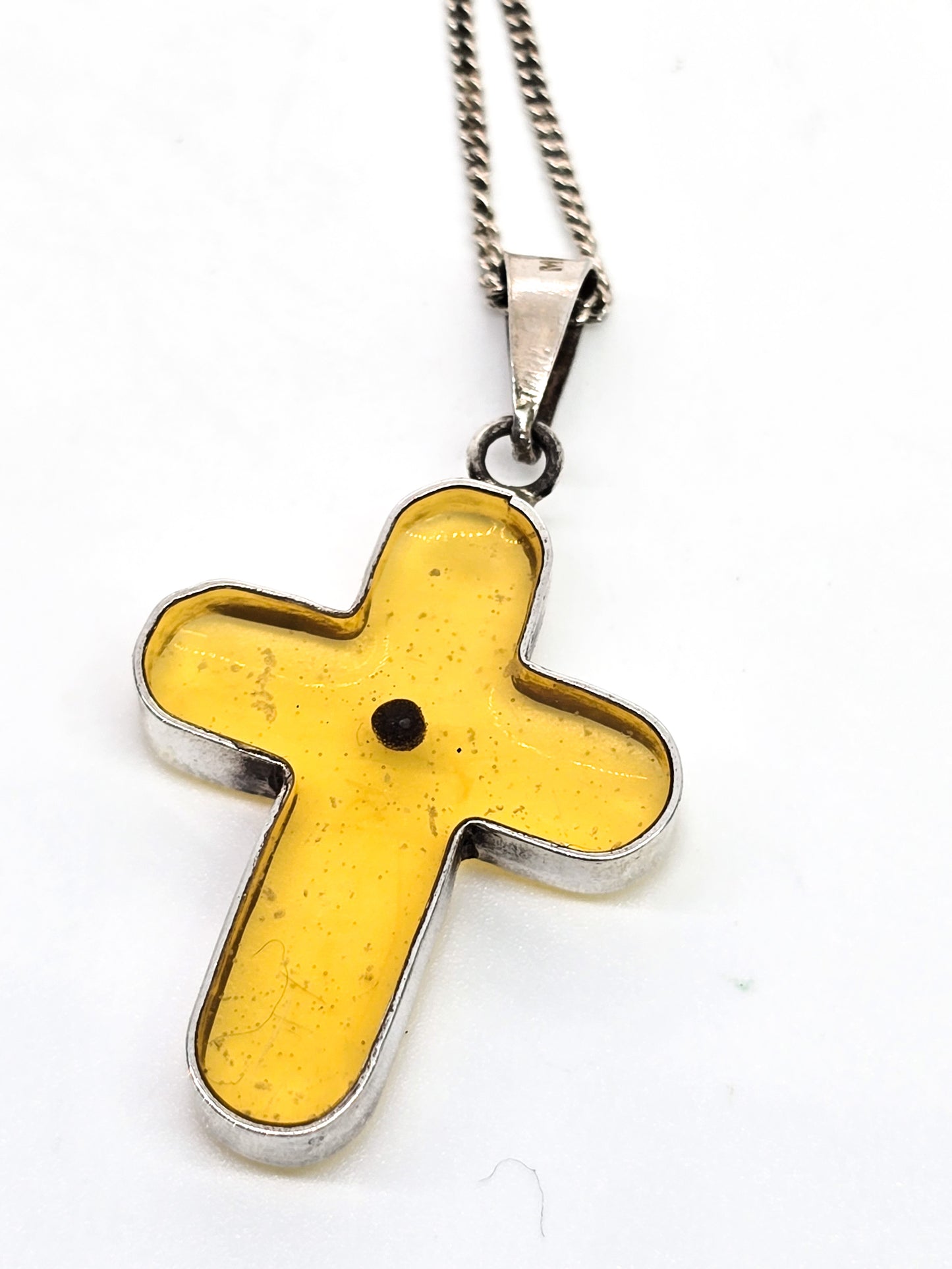 Mustard seed cross vintage Mexican sterling silver cross vintage necklace