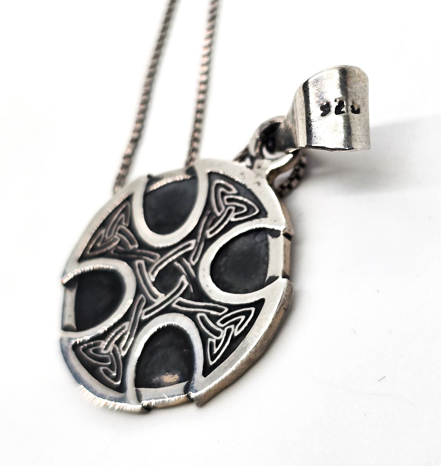 Maltese cross Viking Celtic knot sterling silver pendant necklace