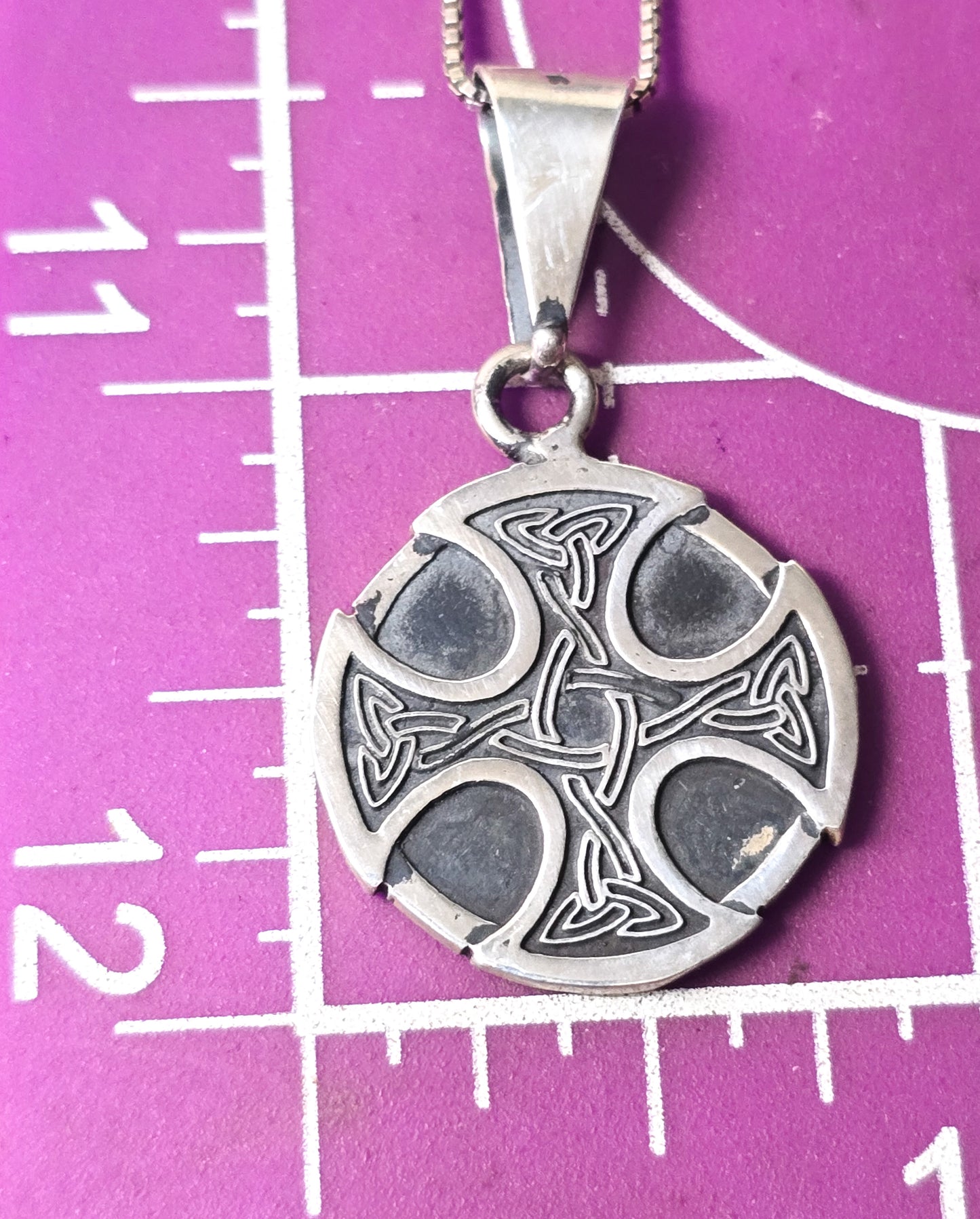 Maltese cross Viking Celtic knot sterling silver pendant necklace