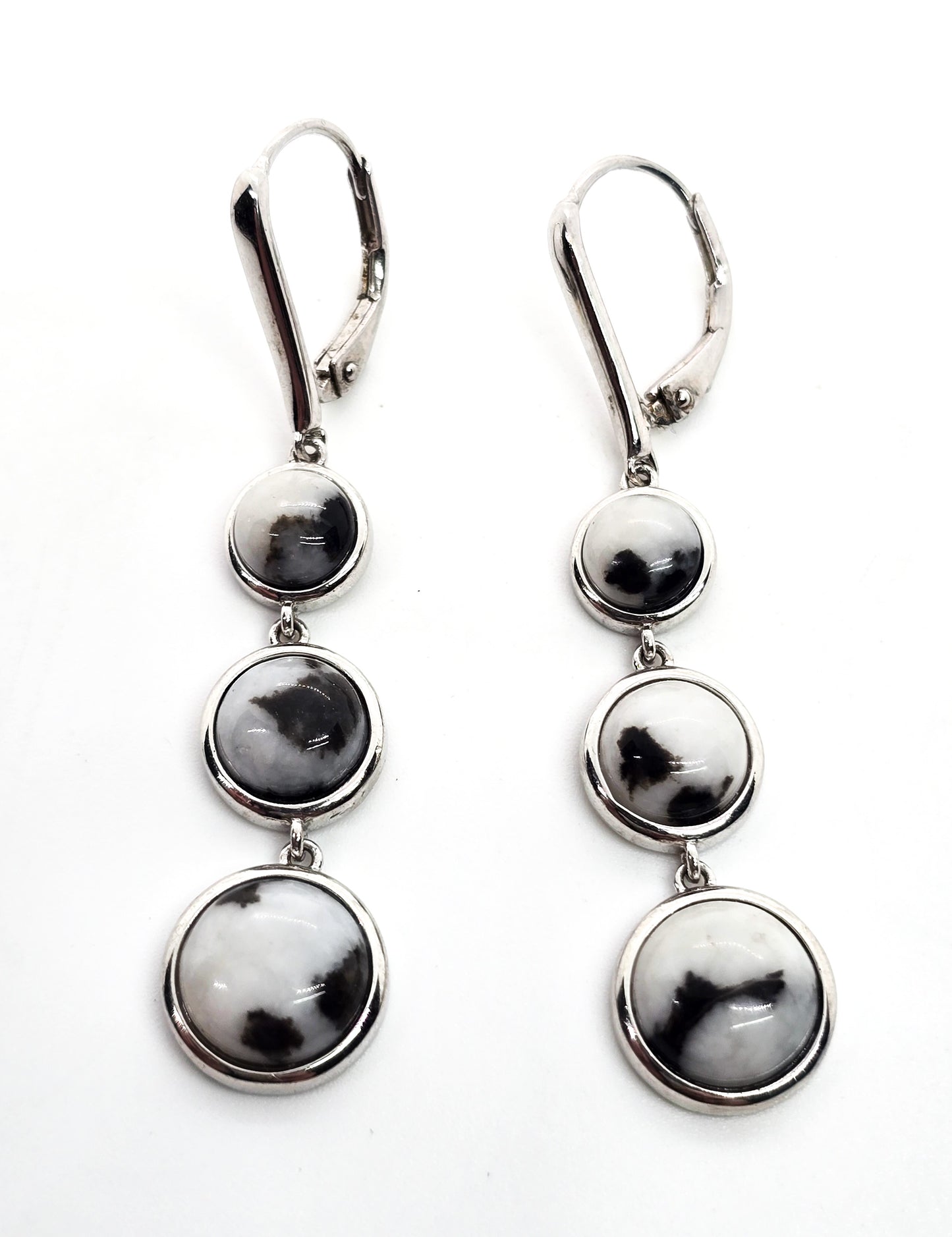 UTC Ultimate Trading Company white buffalo sterling silver lever back earrings