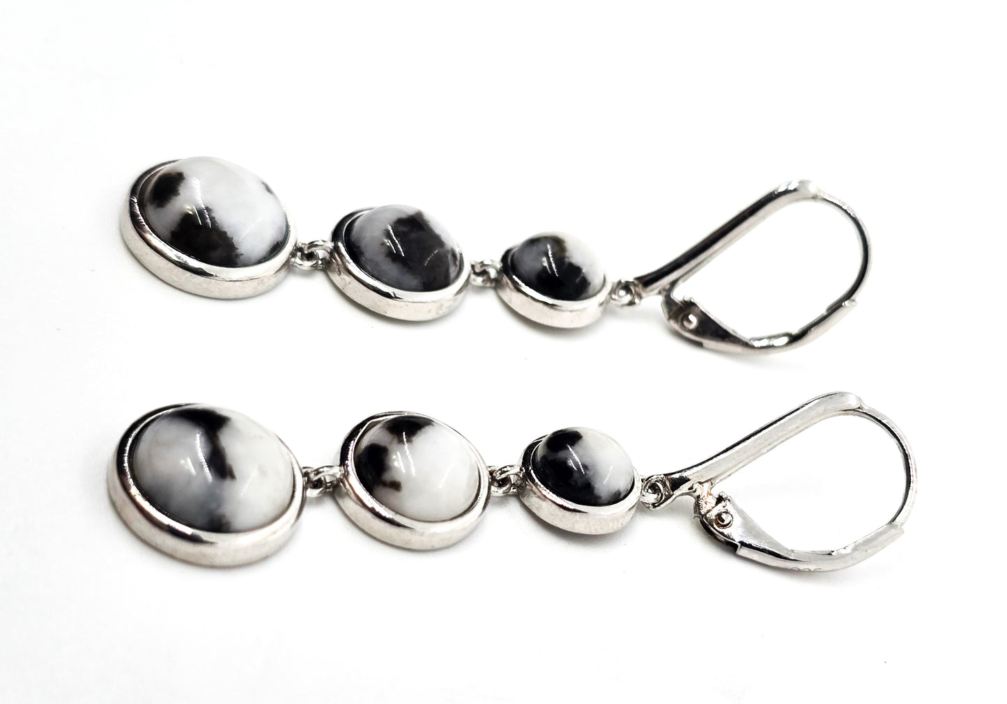 UTC Ultimate Trading Company white buffalo sterling silver lever back earrings
