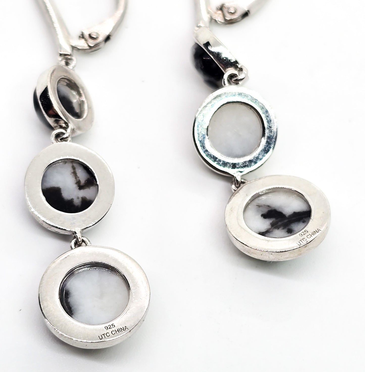 UTC Ultimate Trading Company white buffalo sterling silver lever back earrings