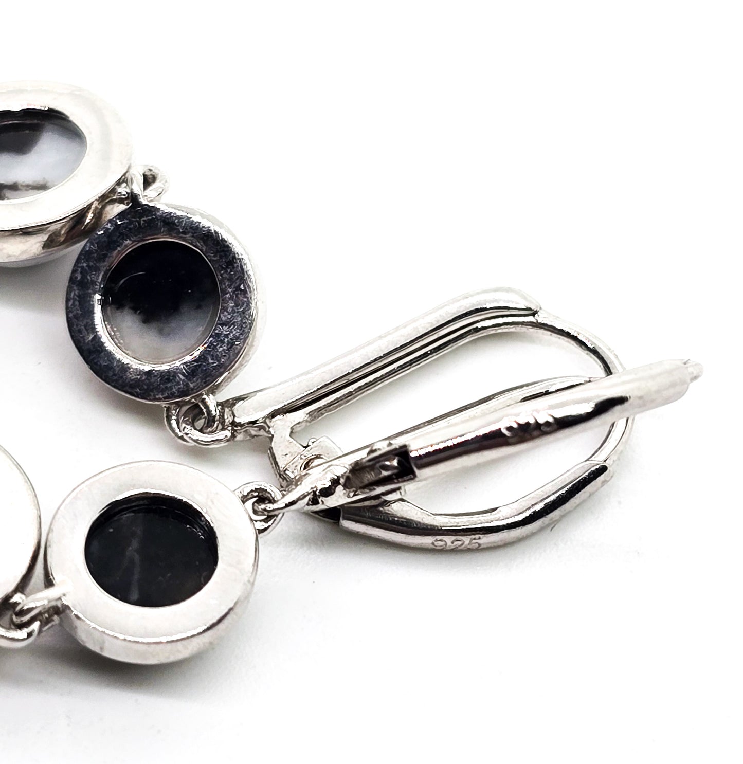 UTC Ultimate Trading Company white buffalo sterling silver lever back earrings