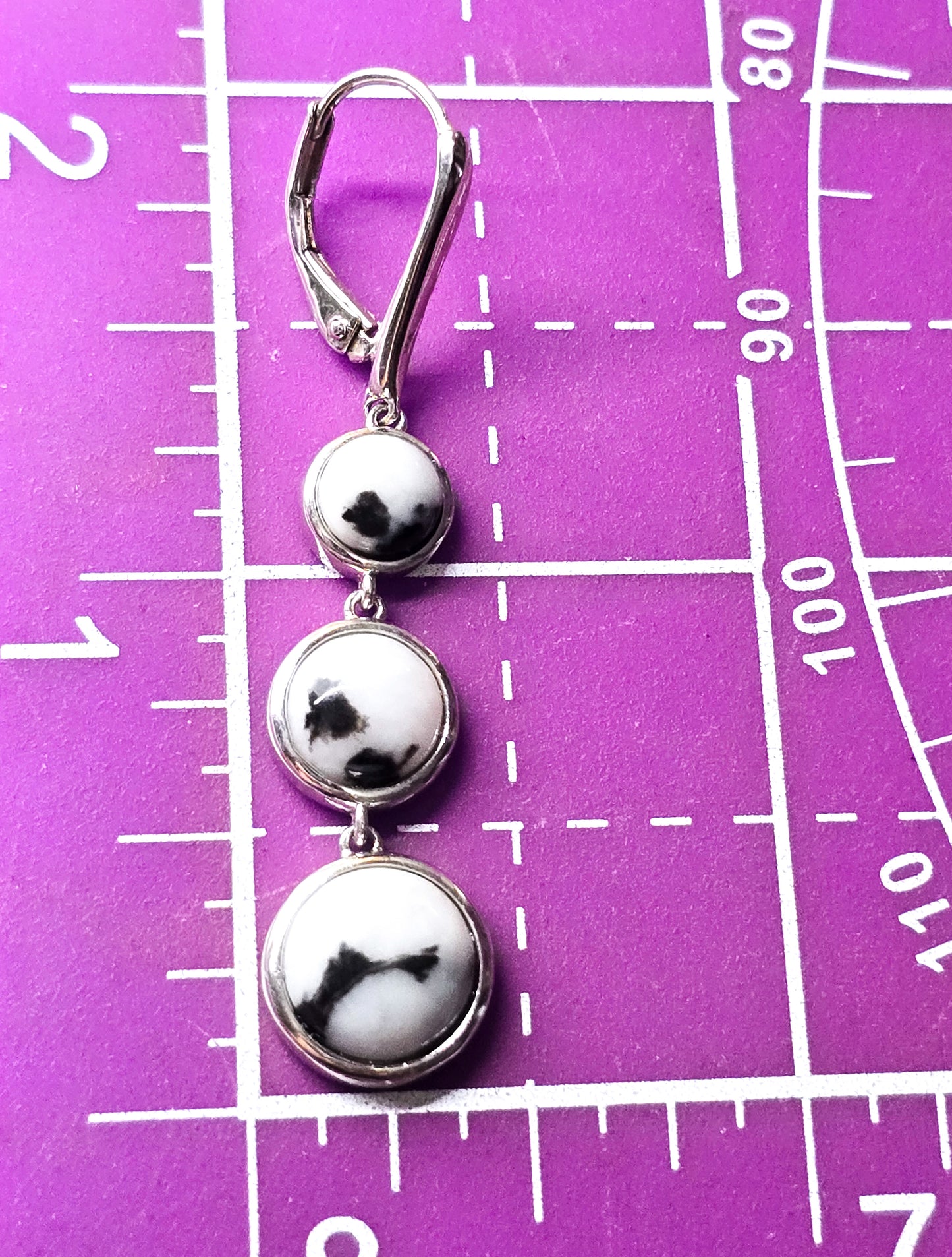UTC Ultimate Trading Company white buffalo sterling silver lever back earrings