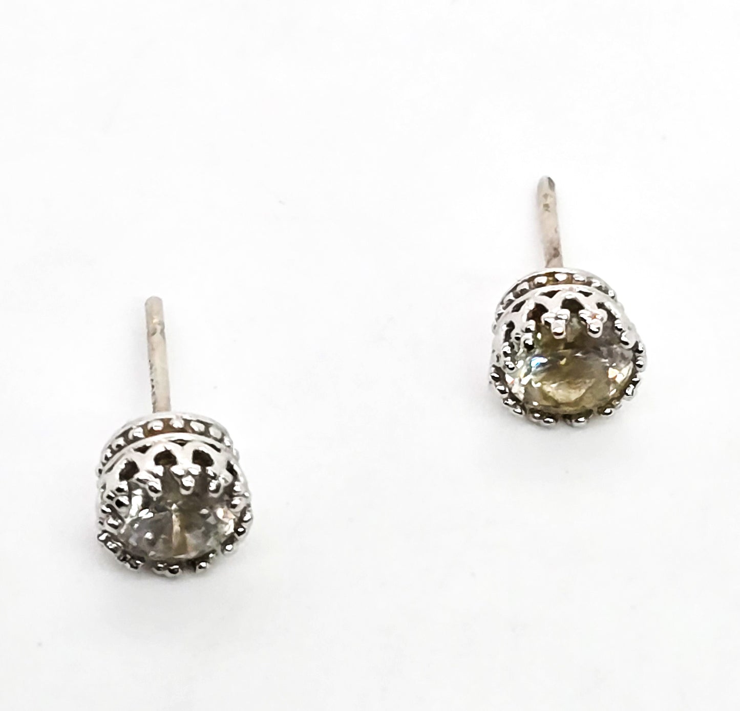 ATI Annika Witt Cubic Zirconia CZ 1.5ct clear solitaire sterling silver stud earrings