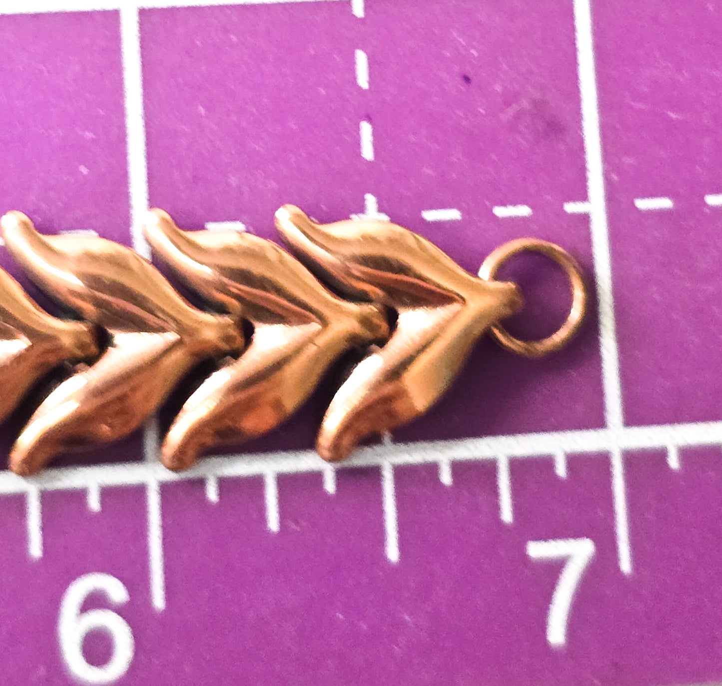 Renoir Matisse Modernist copper leaf signed vintage tennis bracelet 7 inches