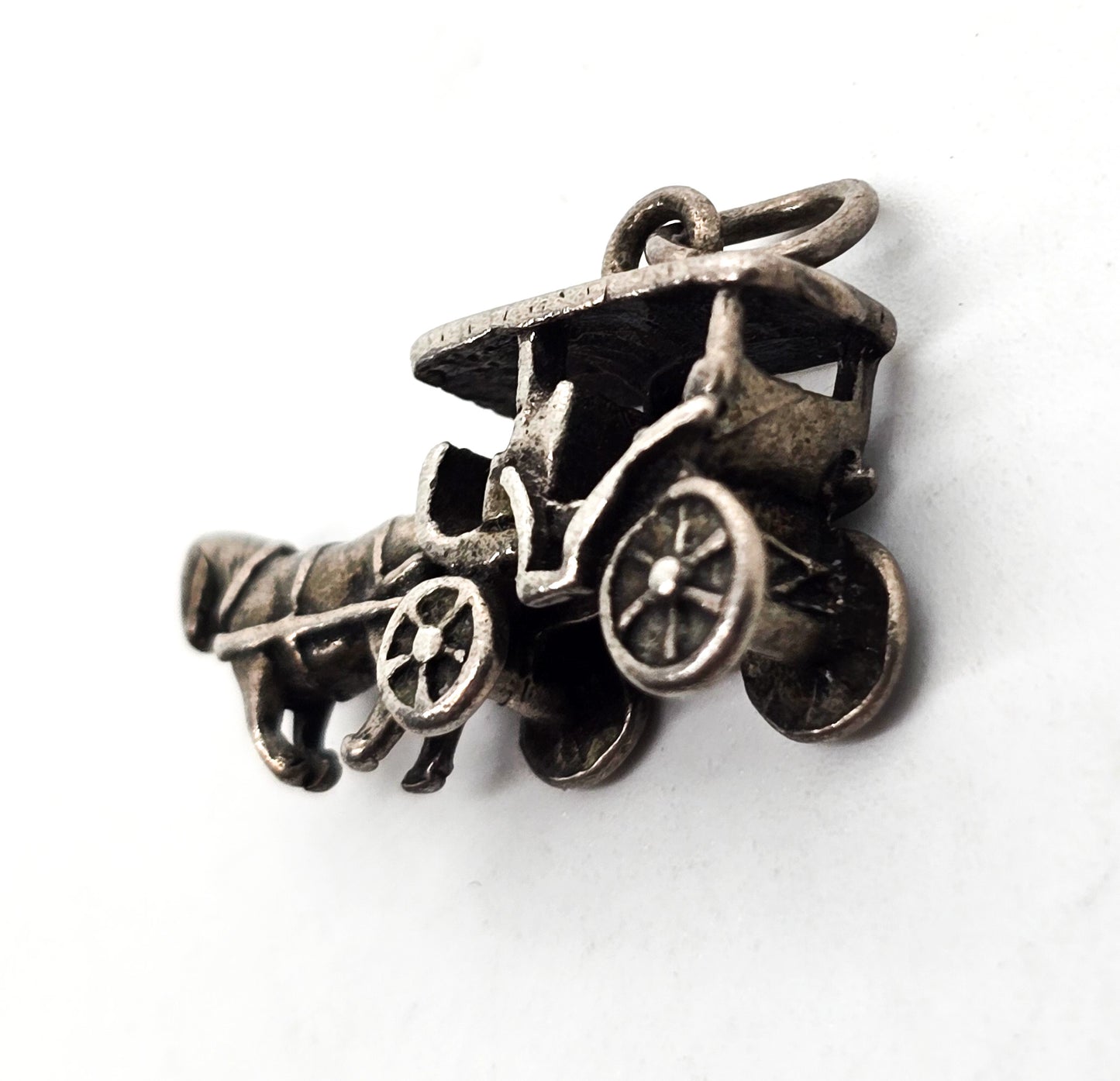 Horse and Buggy Charm Horse Drawn Carriage Surrey sterling silver pendant charm