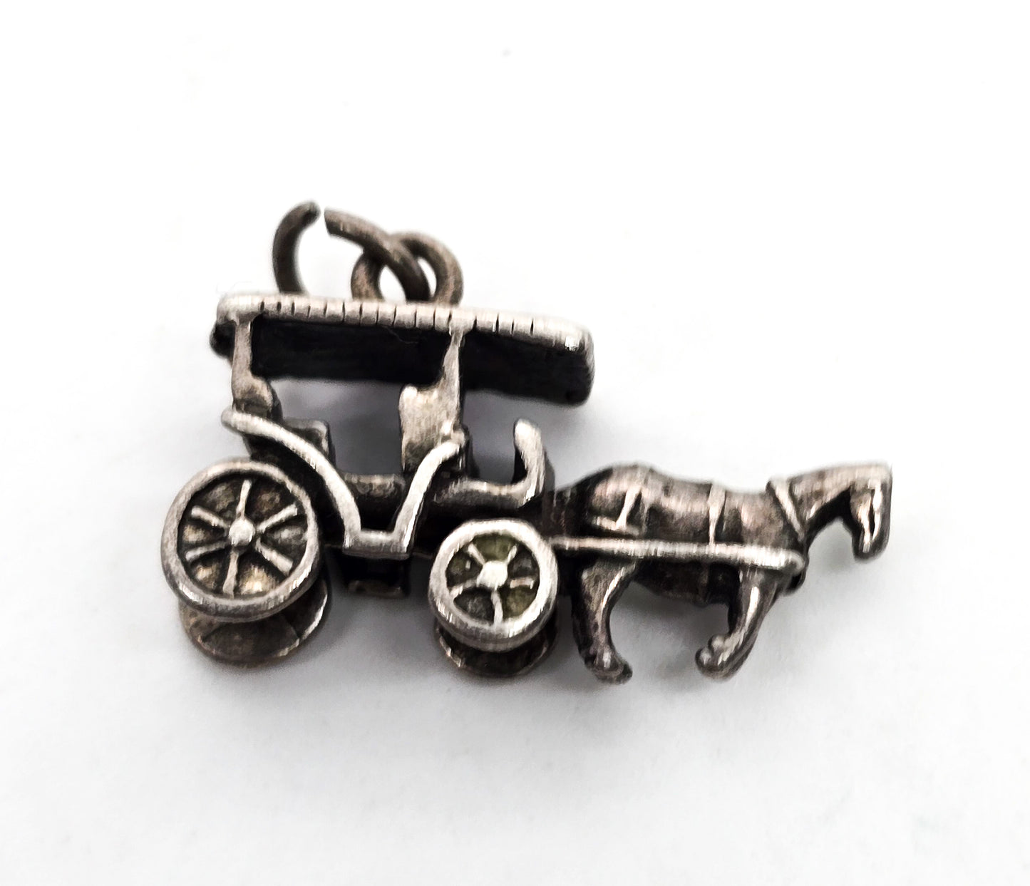 Horse and Buggy Charm Horse Drawn Carriage Surrey sterling silver pendant charm