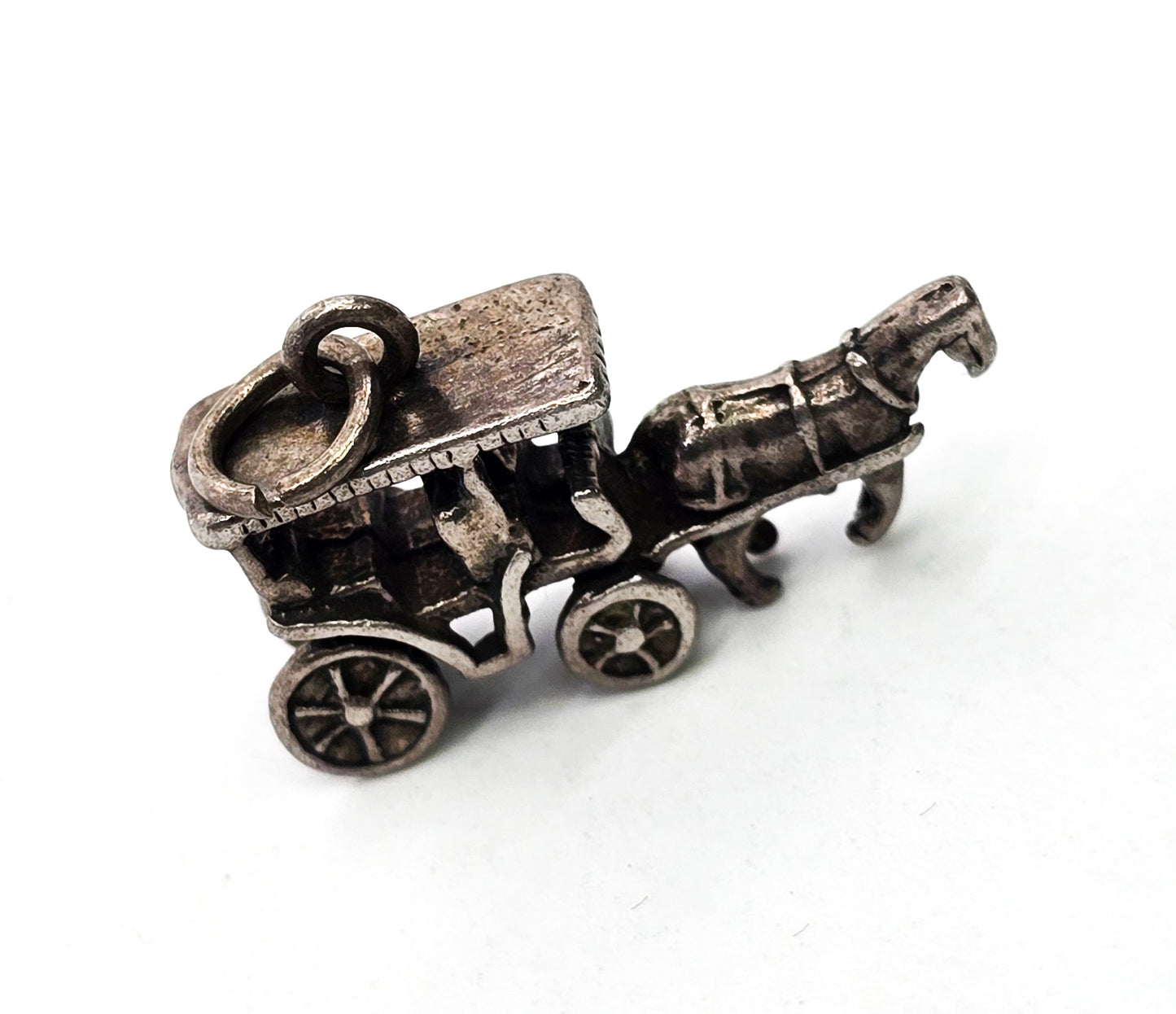 Horse and Buggy Charm Horse Drawn Carriage Surrey sterling silver pendant charm