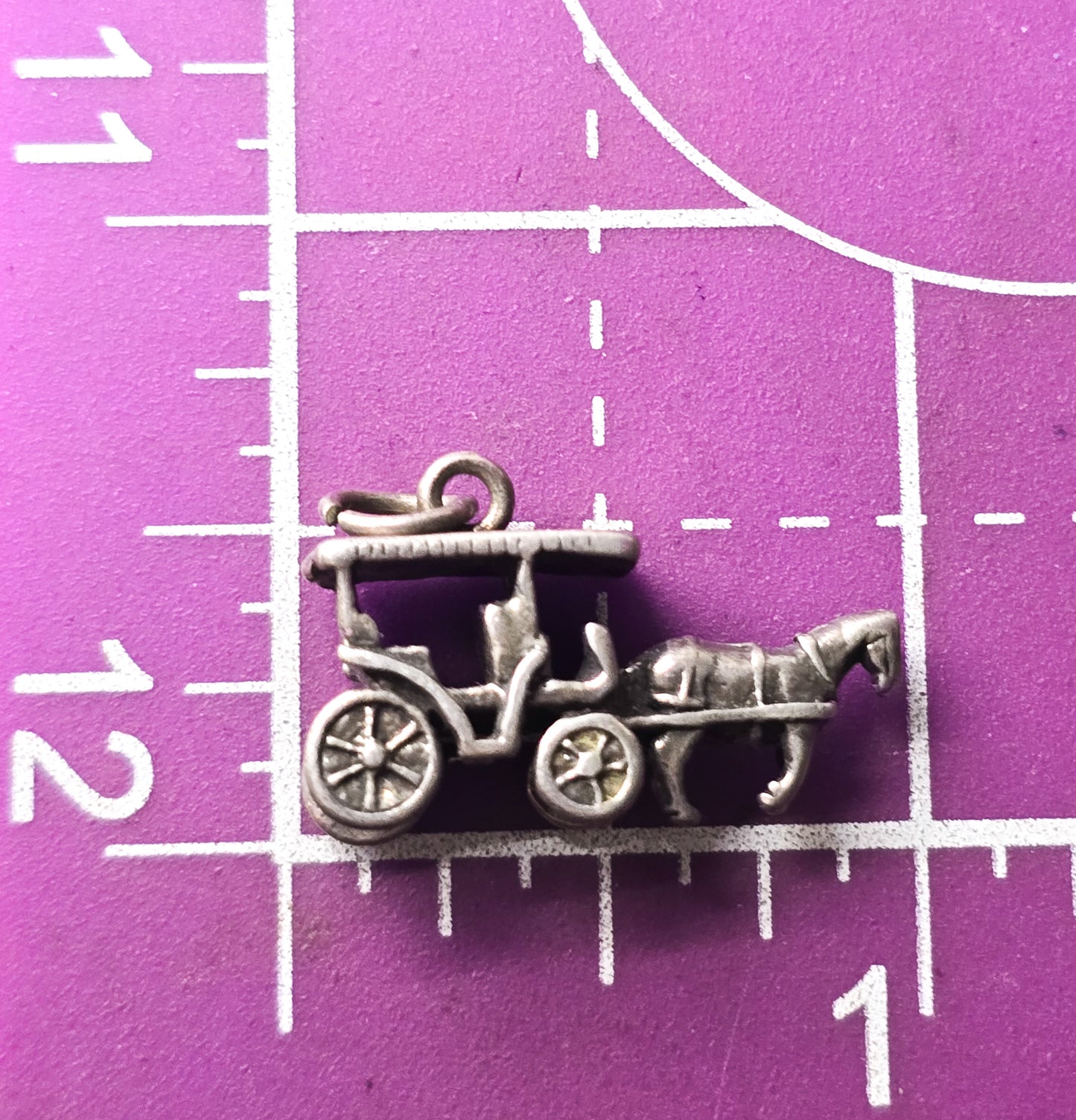 Horse and Buggy Charm Horse Drawn Carriage Surrey sterling silver pendant charm