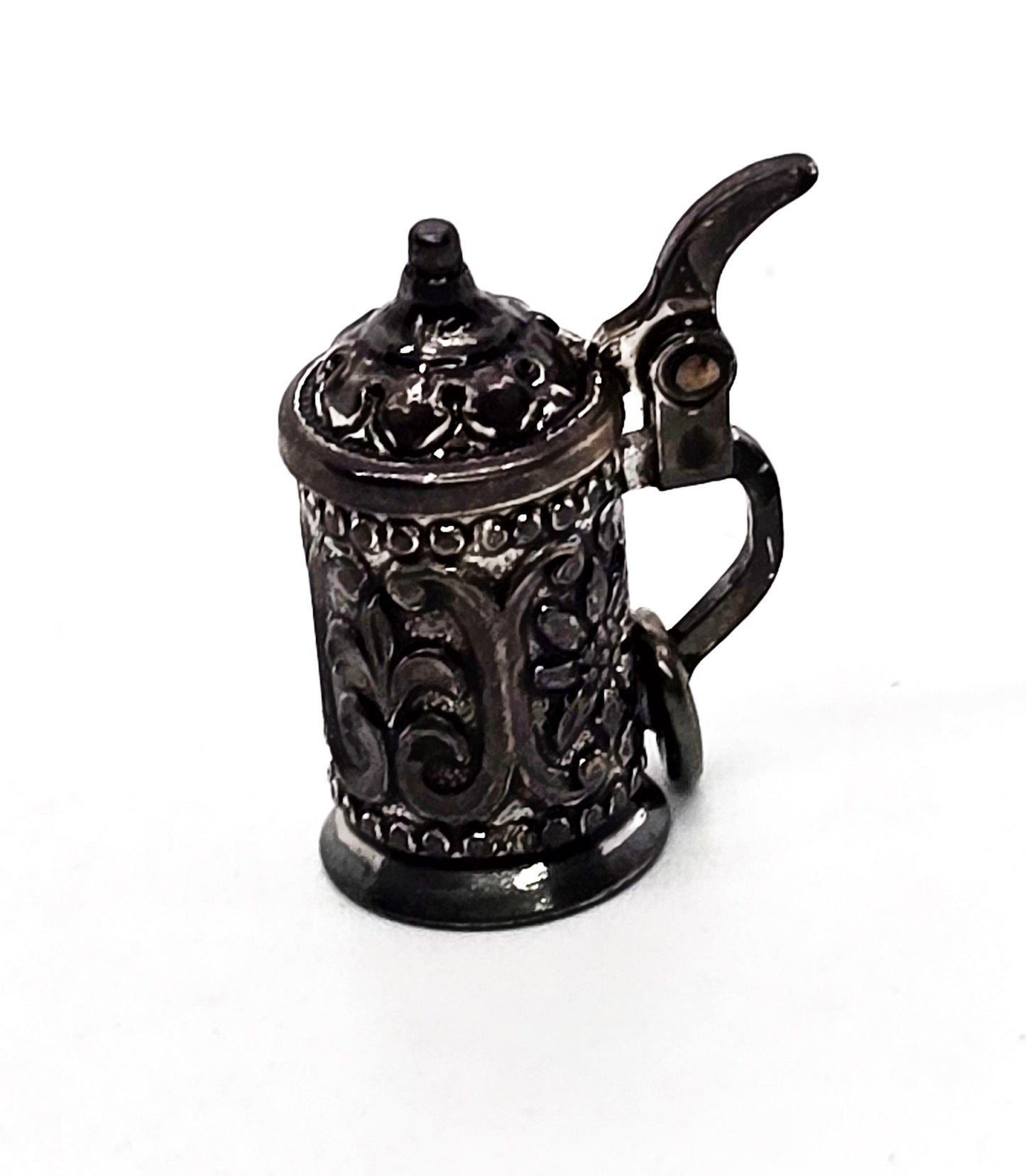 Beer stein Edelweiss flower SF articulated vintage 800 sterling silver charm