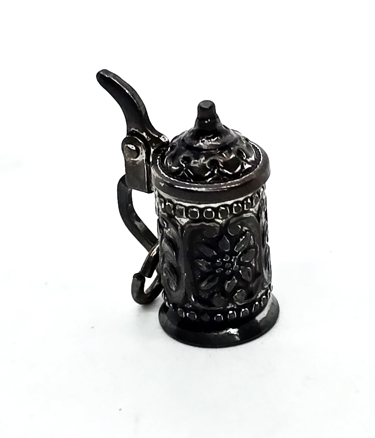 Beer stein Edelweiss flower SF articulated vintage 800 sterling silver charm