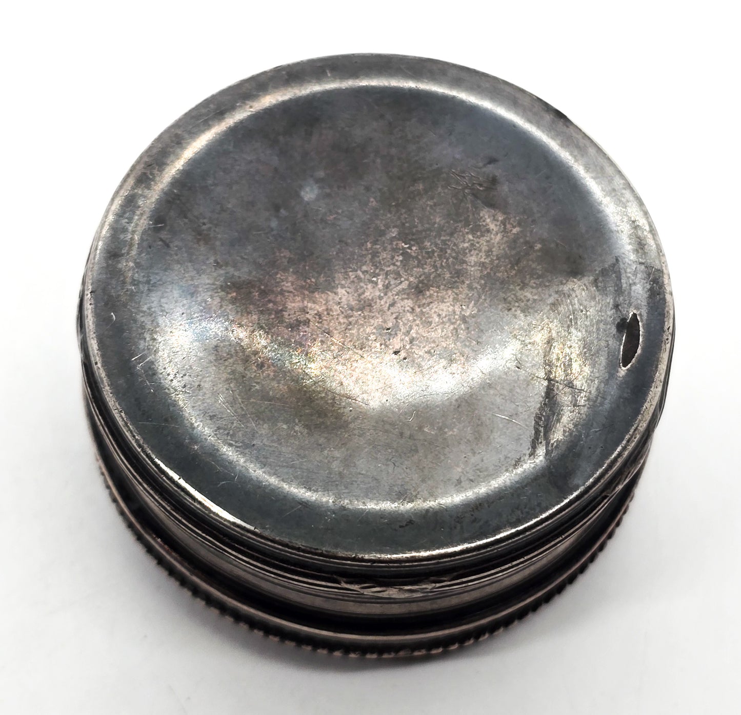 Victorian Powder box sterling silver antique pill box Embossed with lid