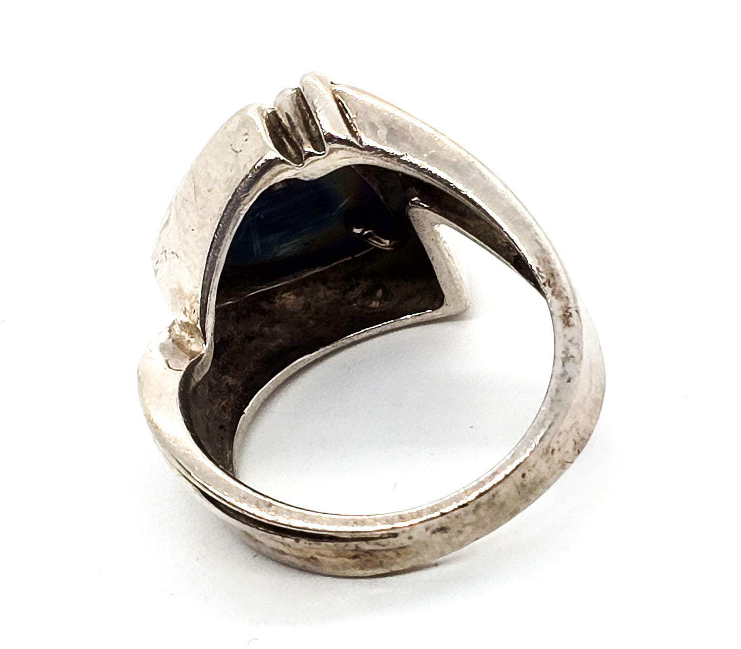 Niobium rainbow metal sterling silver retro signed vintage ring size 6