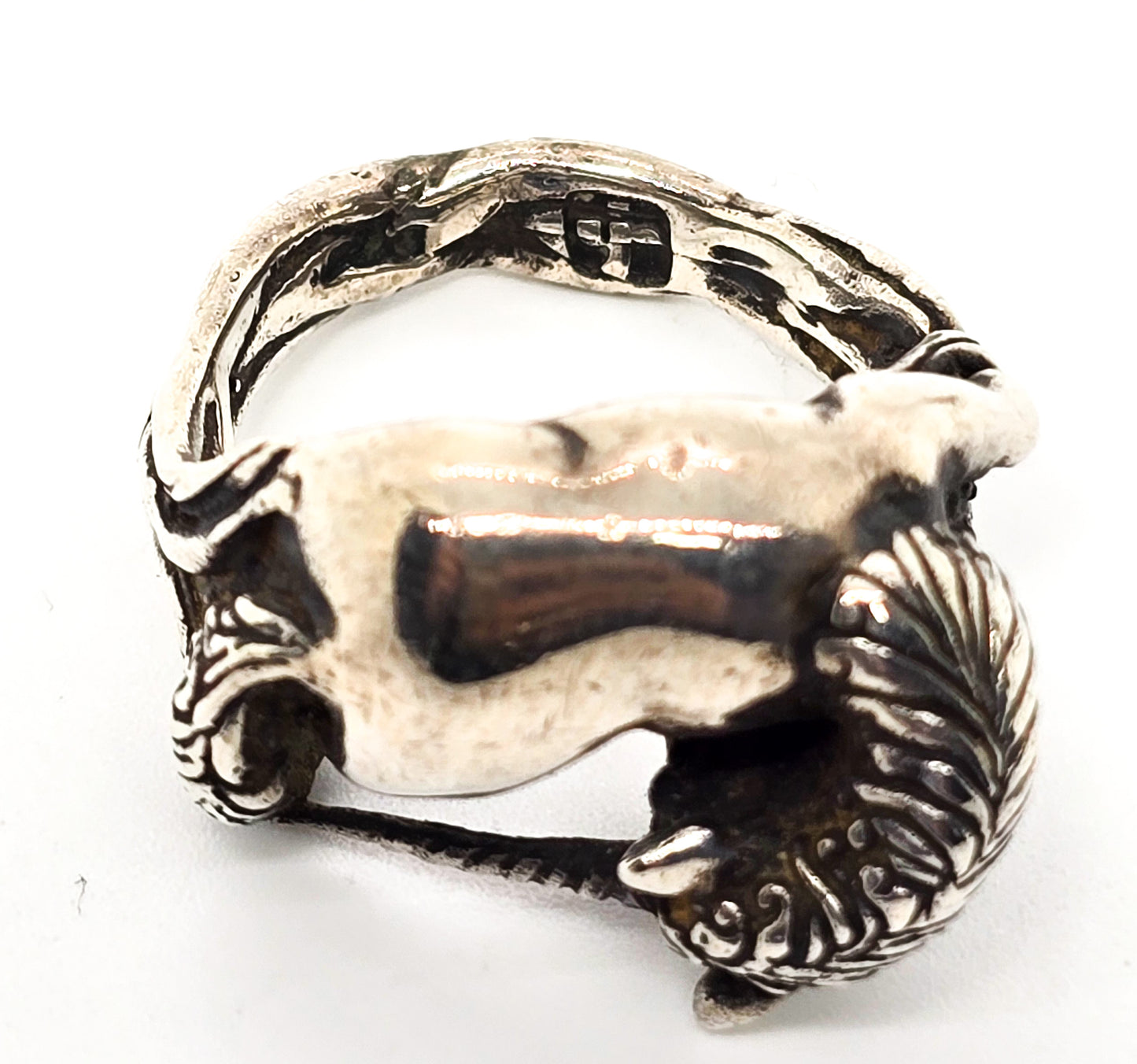 James Yesberger Sleeping Unicorn fantasy vintage sterling silver 3D ring size 5.5