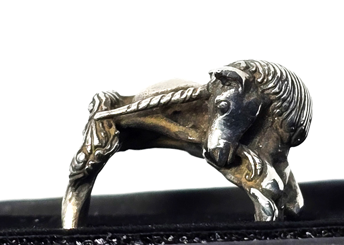 James Yesberger Sleeping Unicorn fantasy vintage sterling silver 3D ring size 5.5