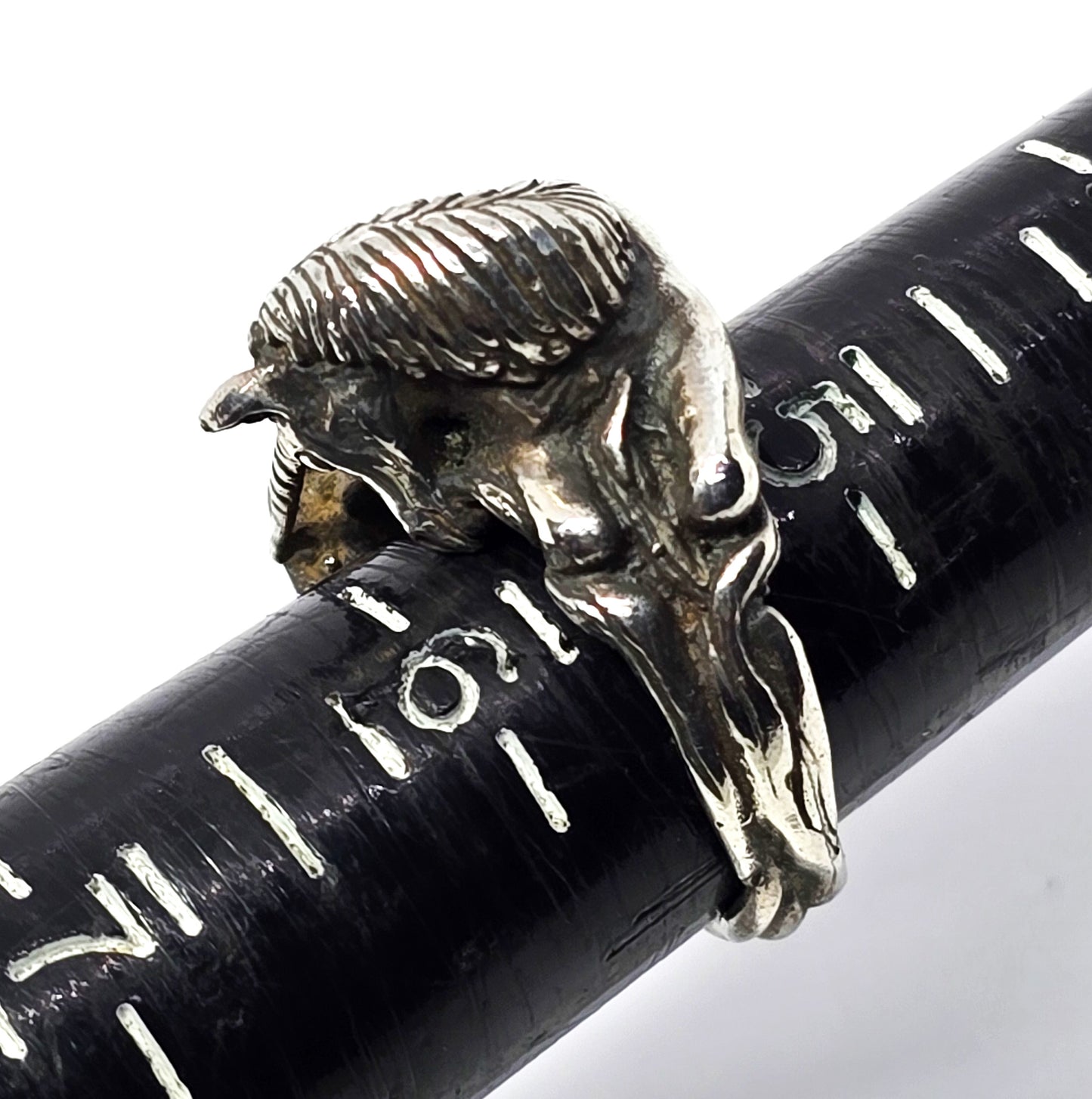 James Yesberger Sleeping Unicorn fantasy vintage sterling silver 3D ring size 5.5