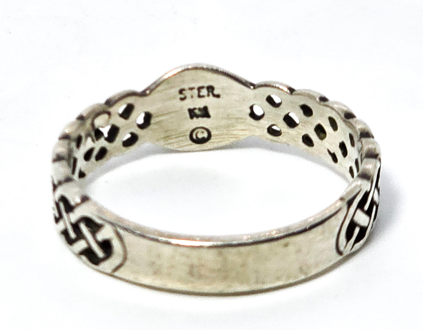 Celtic trinity knot turquoise Druid Irish vintage sterling silver ring size 9