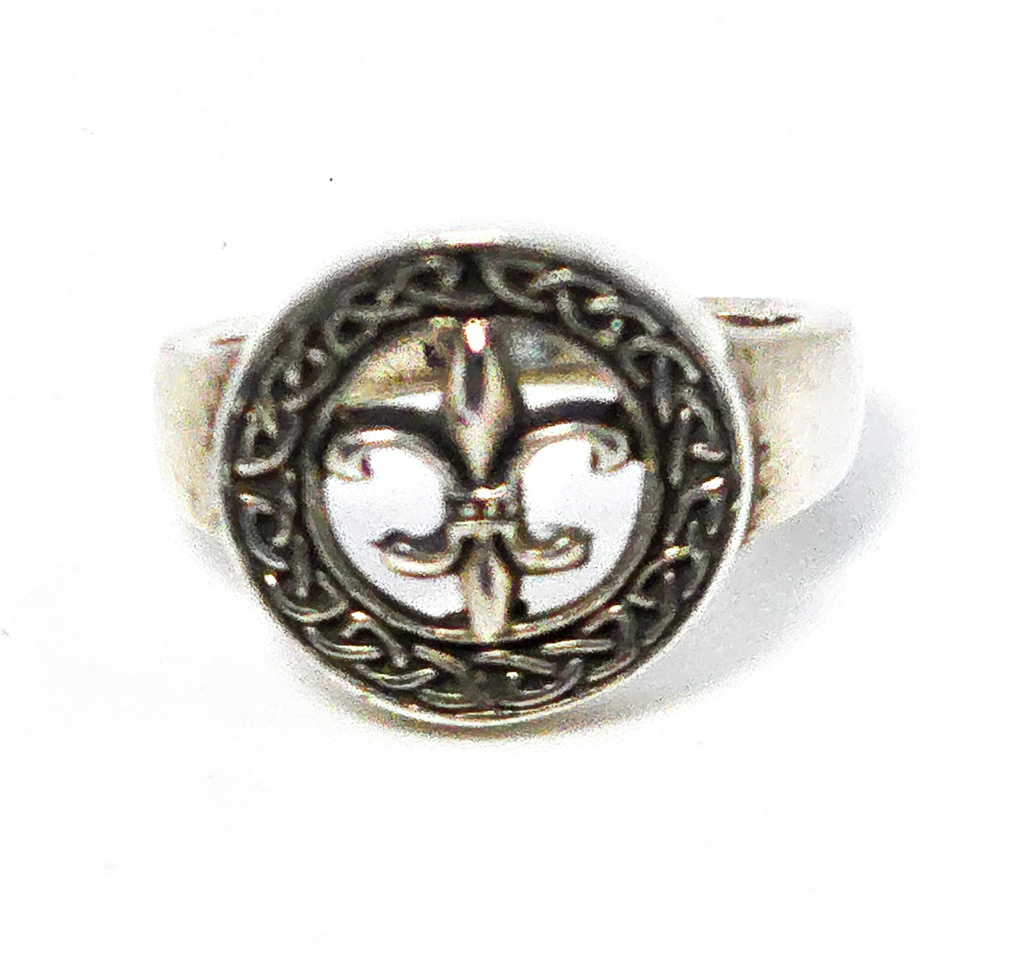 Peter stone PSCL celtic knot druid fleur de lis sterling silver ring size 6