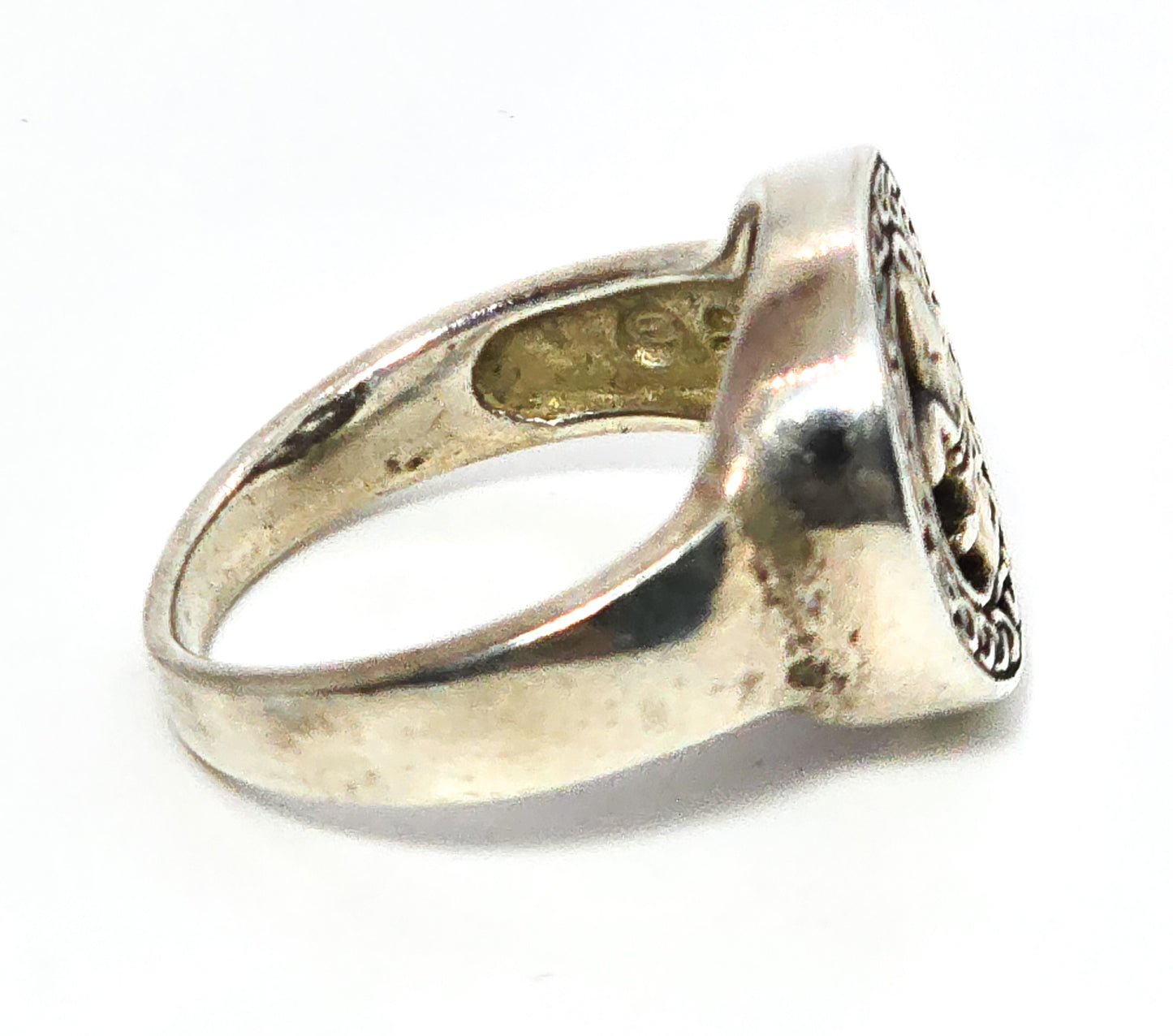 Peter stone PSCL celtic knot druid fleur de lis sterling silver ring size 6