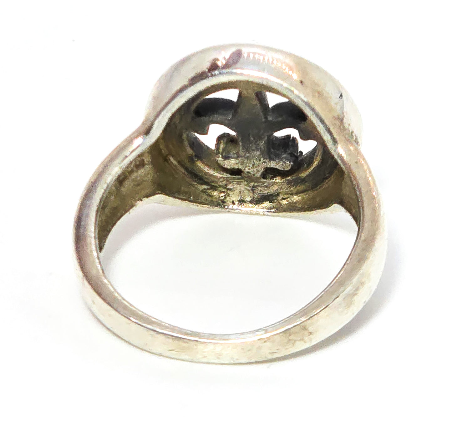Peter stone PSCL celtic knot druid fleur de lis sterling silver ring size 6