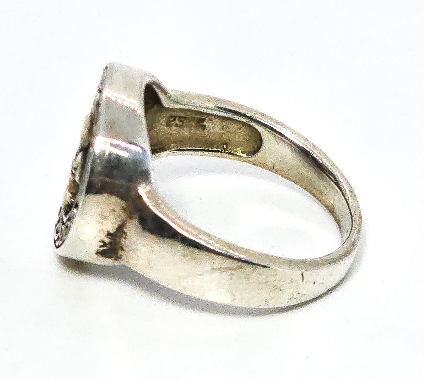 Peter stone PSCL celtic knot druid fleur de lis sterling silver ring size 6