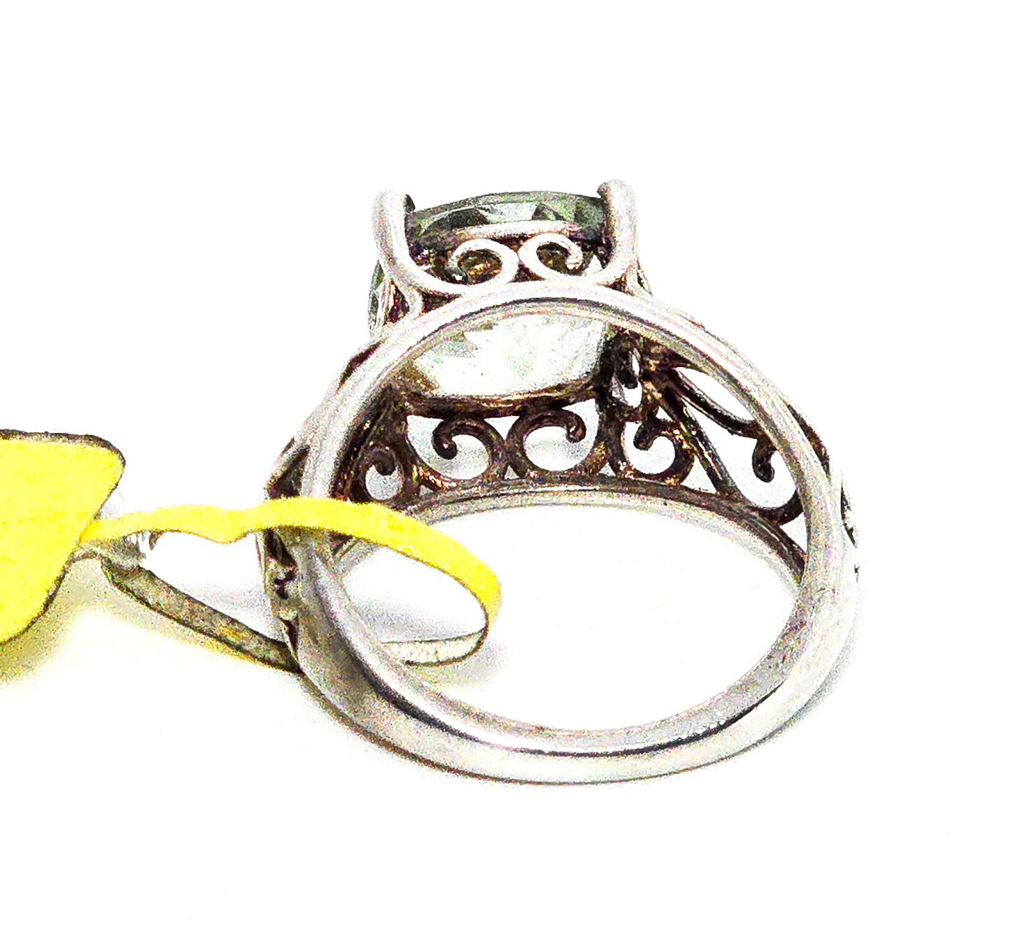 Prasiolite green amethyst D'Joy filigree sterling silver ring size 5
