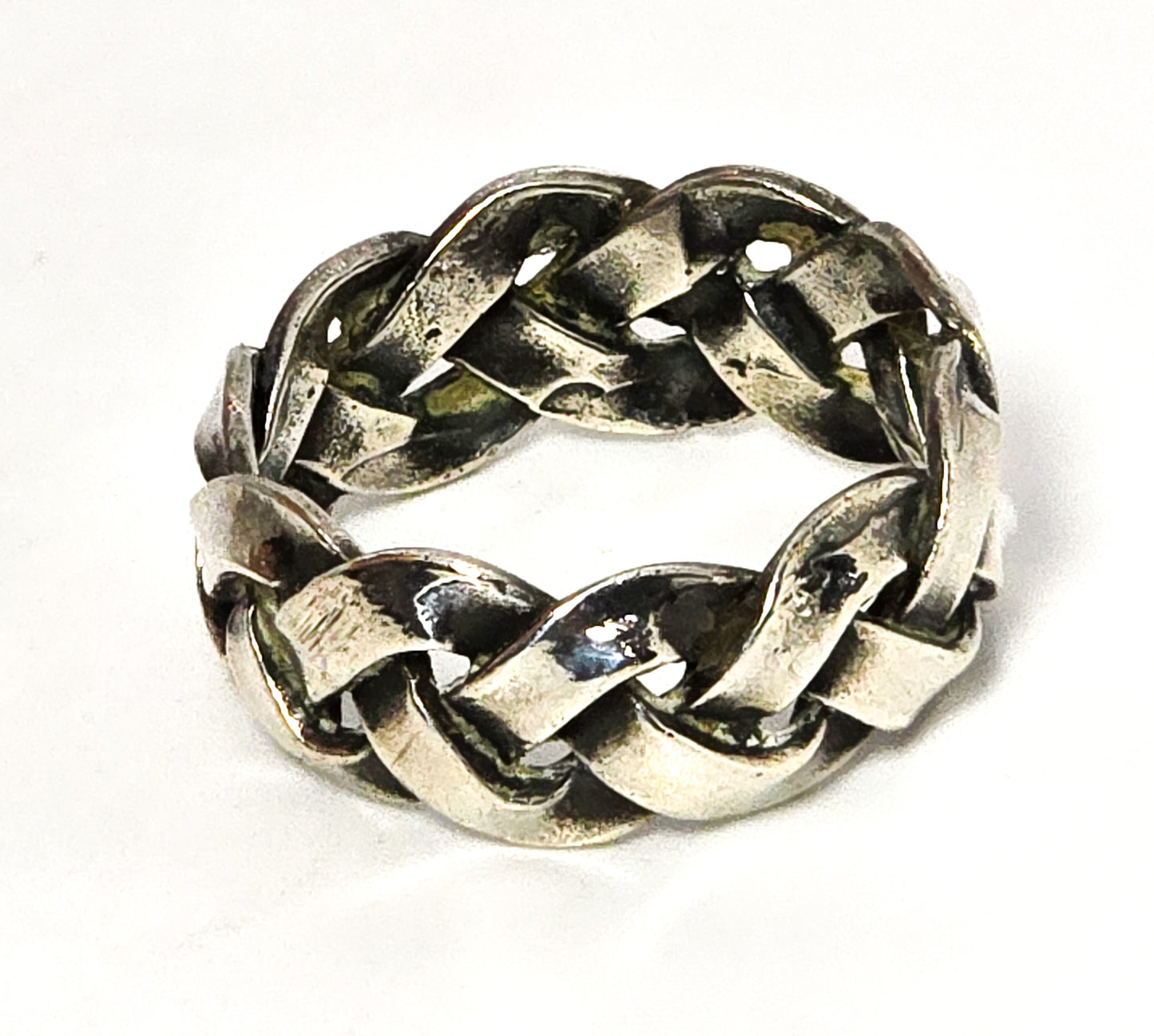 Viking braided vintage sterling silver Celtic retro knotted ring band size 5