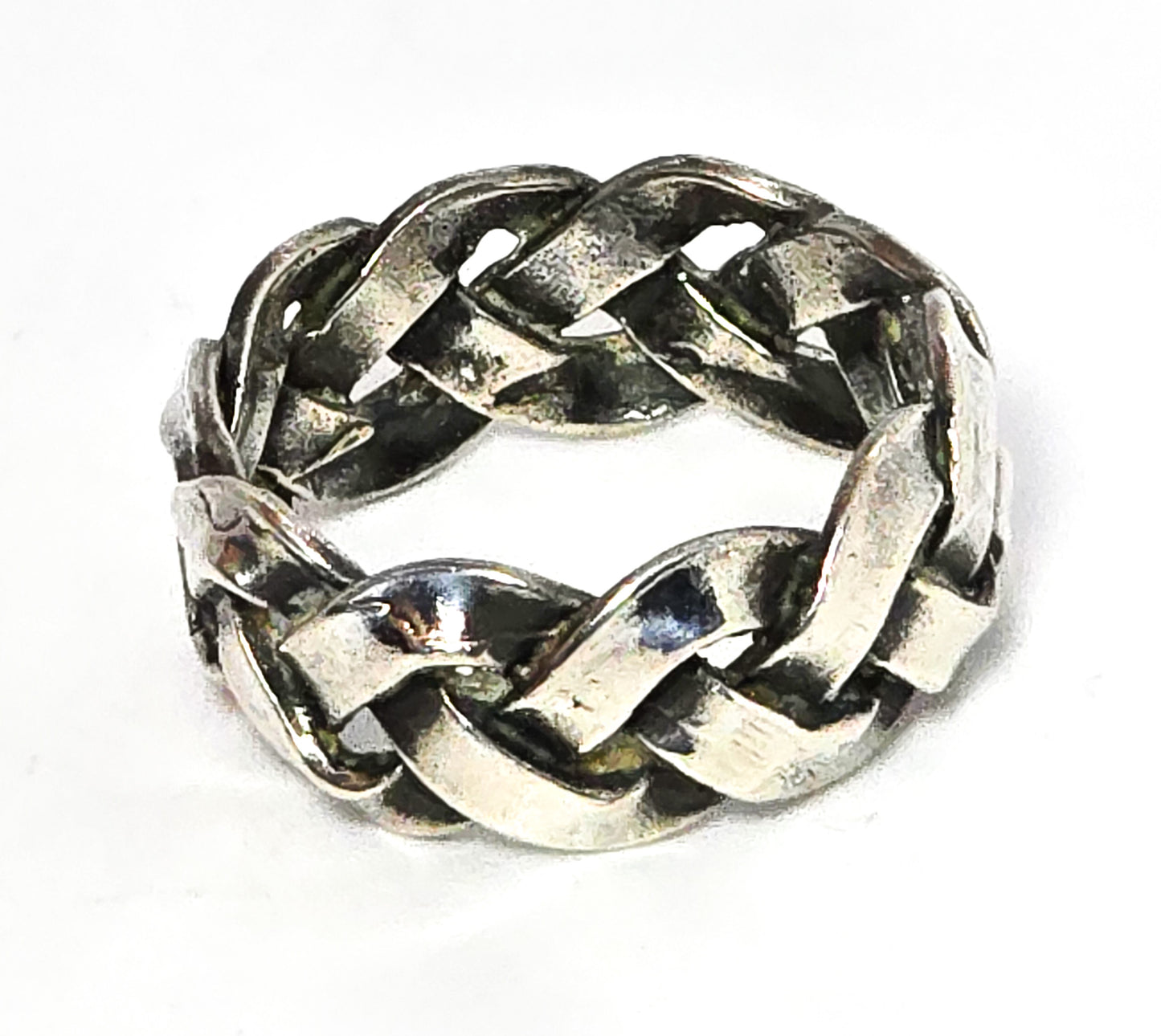 Viking braided vintage sterling silver Celtic retro knotted ring band size 5
