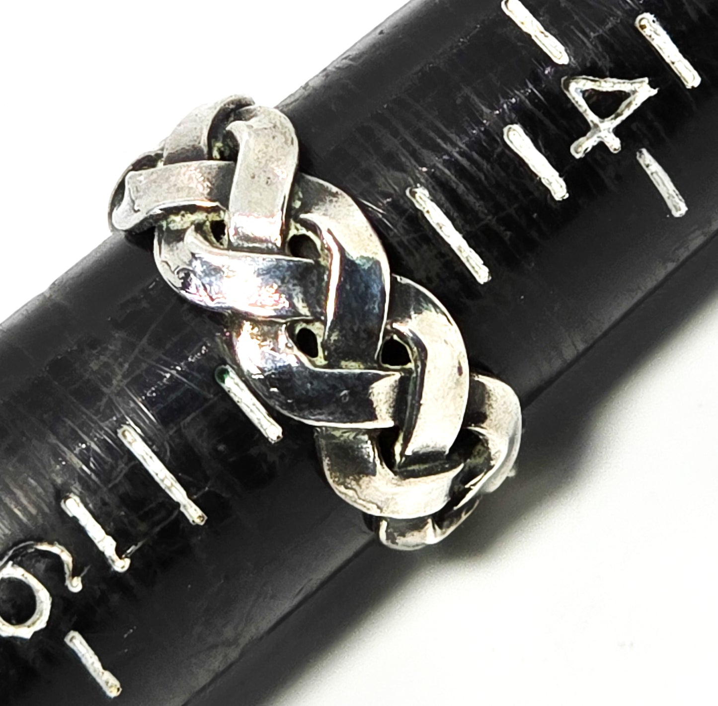Viking braided vintage sterling silver Celtic retro knotted ring band size 5