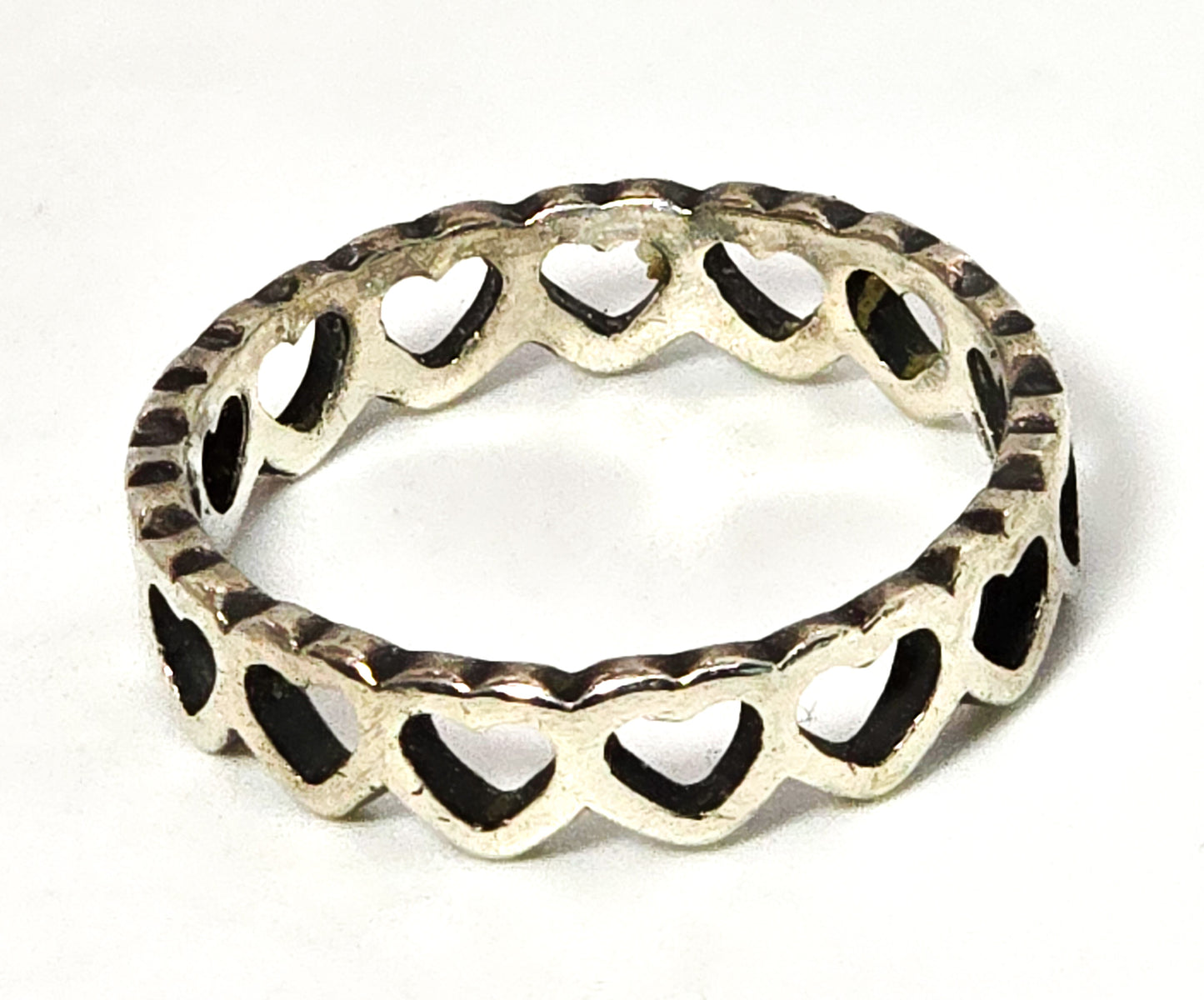 James Avery Retired Eternal hearts sterling silver signed ring band size 7