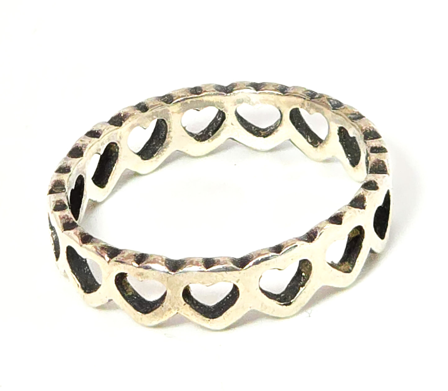James Avery Retired Eternal hearts sterling silver signed ring band size 7