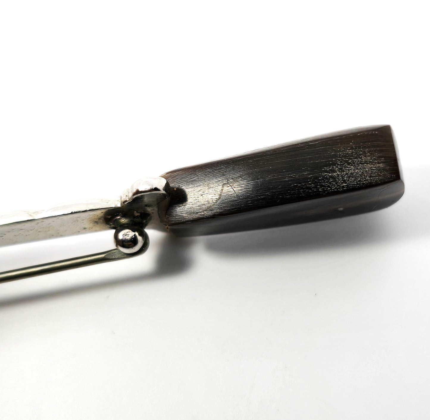 Scottish dirk wooden hilt vintage silver toned kilt pin brooch