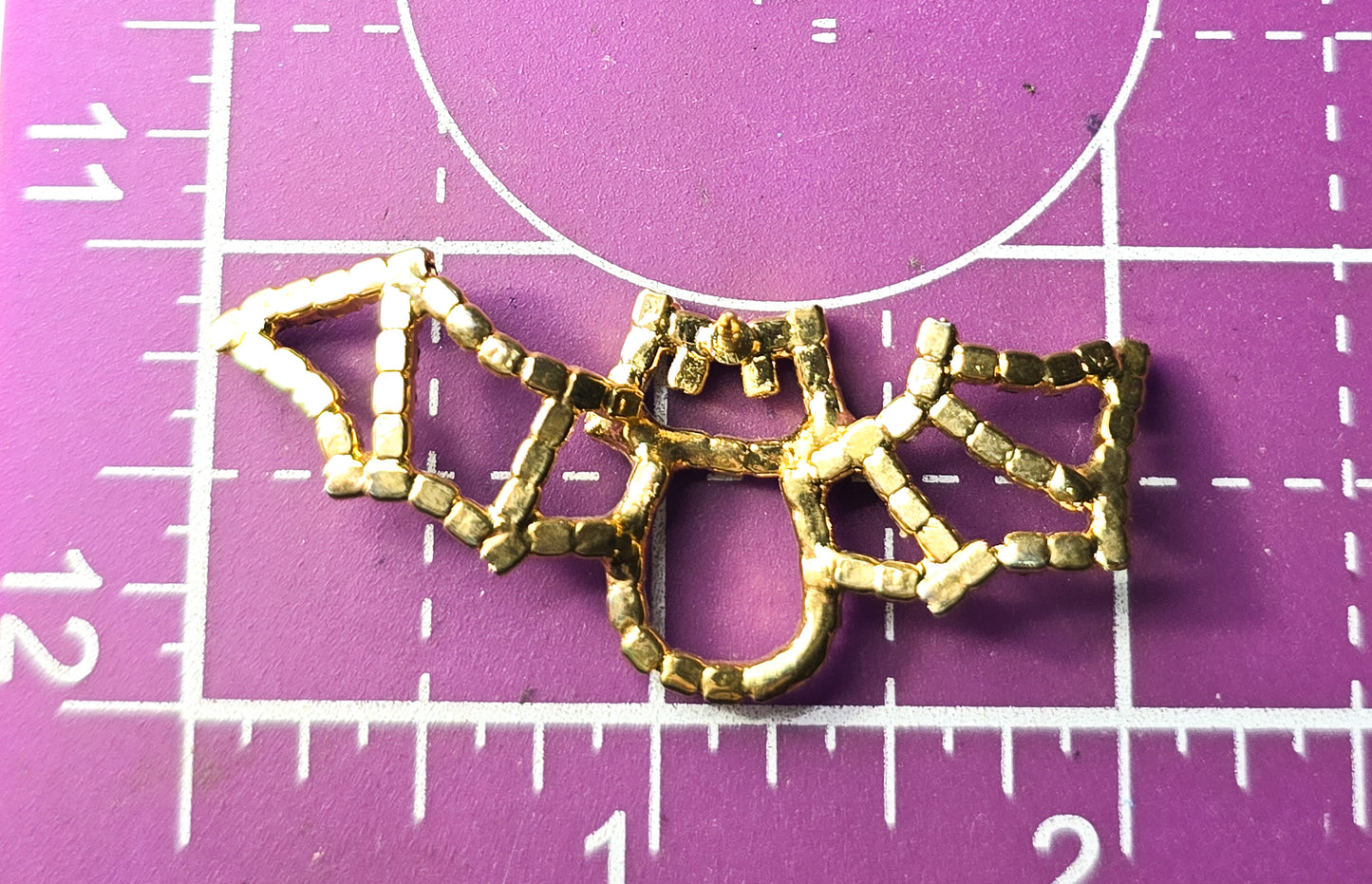 Bats Black and gold black rhinestone brooch green eyed brooch