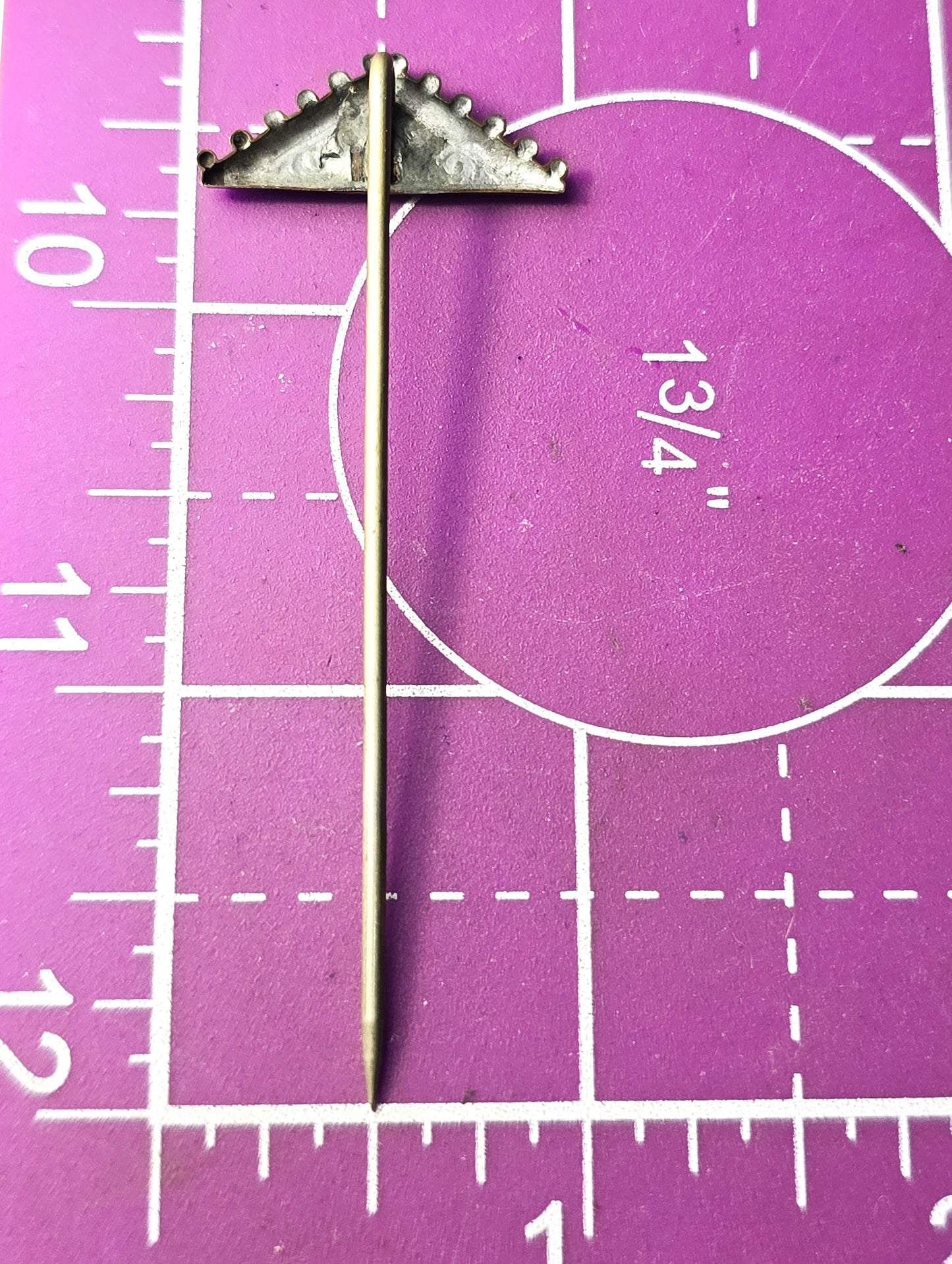 Taille d'épargne antique Victorian gold plated black enamel stick lapel pin