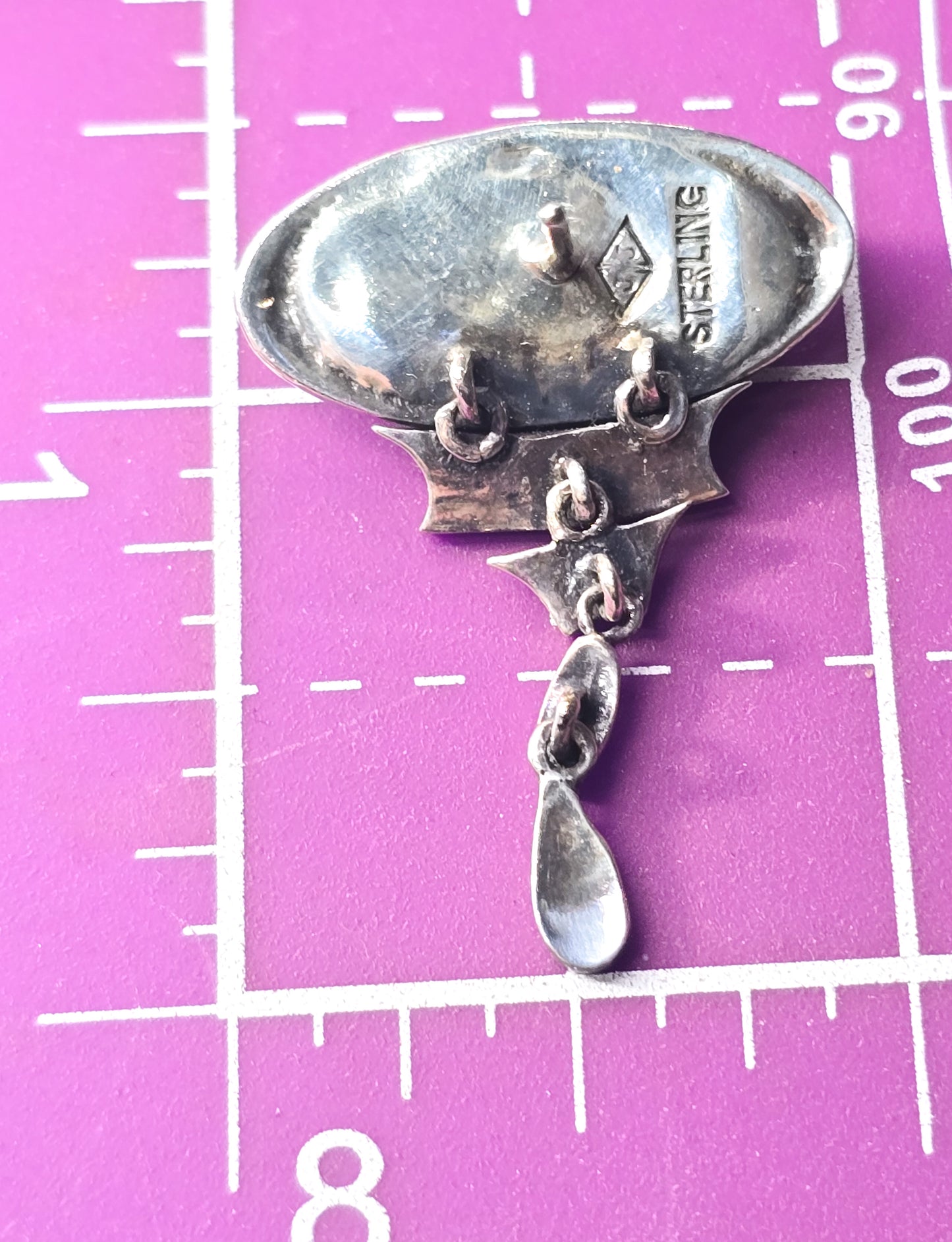 Judith Jack Black onyx marcasite sterling silver drop vintage retro earrings