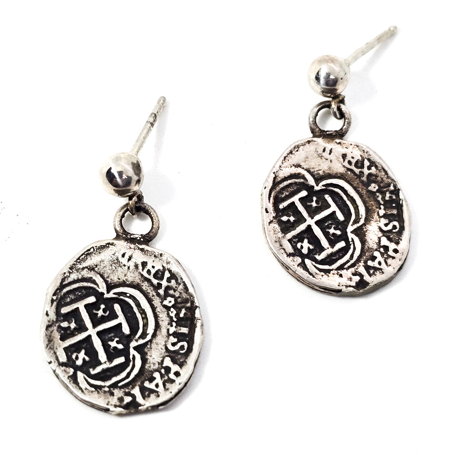 Sunken treasure ATOCHA Coin Earrings Sterling Silver Shipwreck Coin earrings