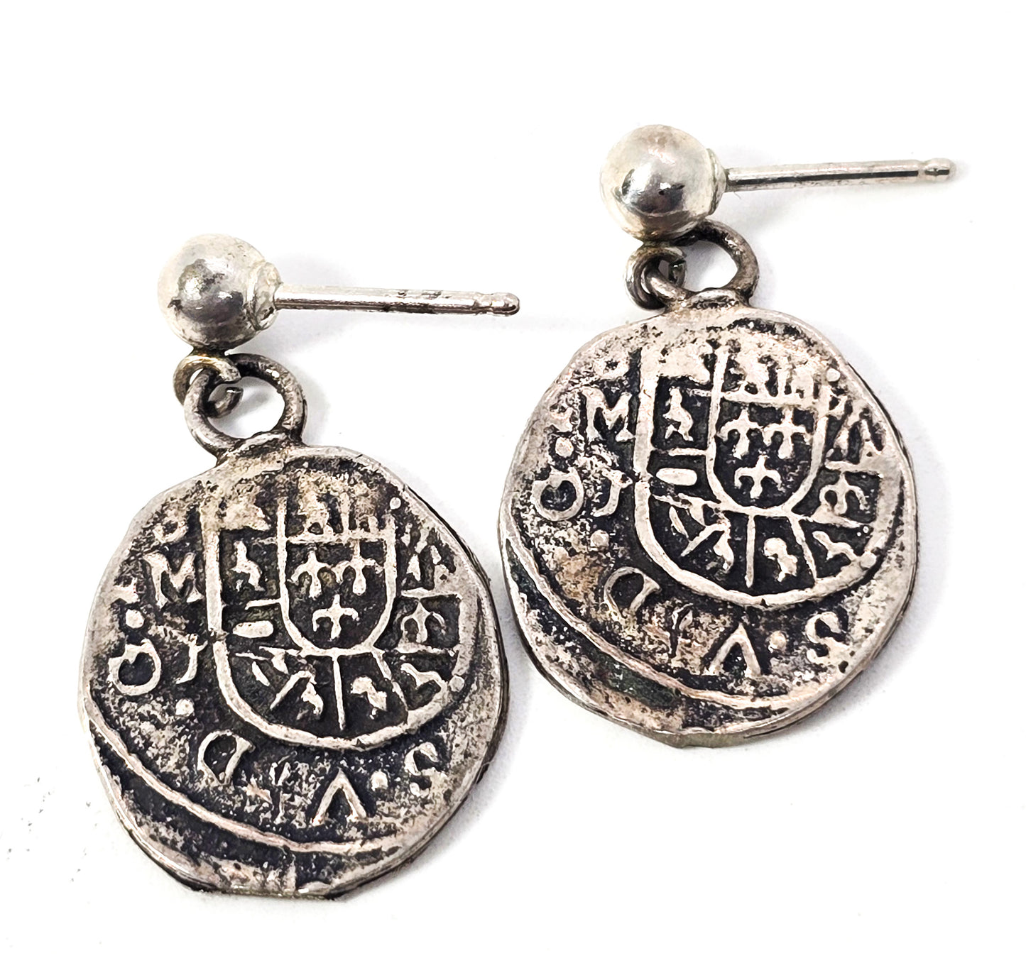 Sunken treasure ATOCHA Coin Earrings Sterling Silver Shipwreck Coin earrings