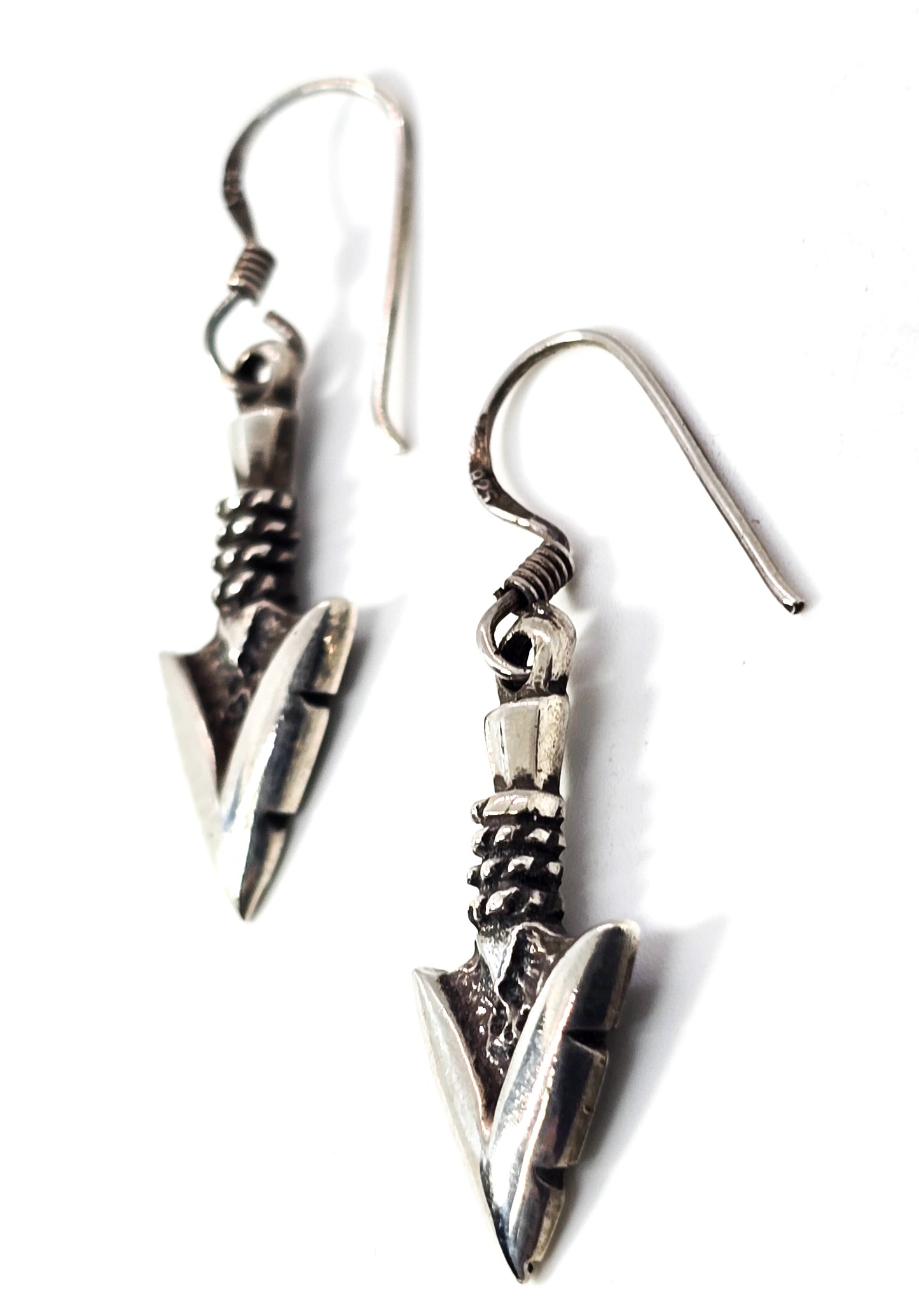 Arrow head Native American vintage sterling silver Southwestern drop earrings