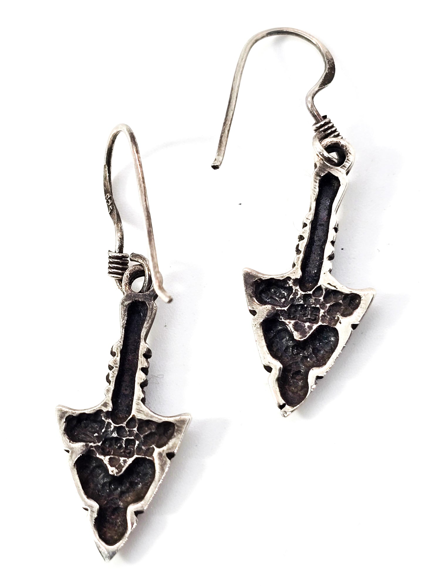 Arrow head Native American vintage sterling silver Southwestern drop earrings