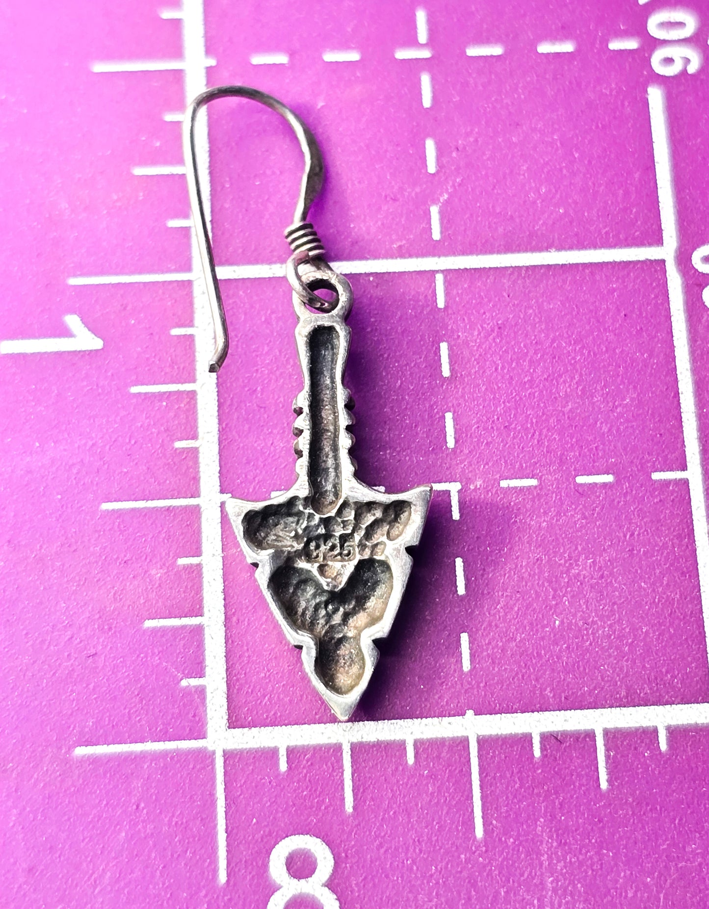 Arrow head Native American vintage sterling silver Southwestern drop earrings