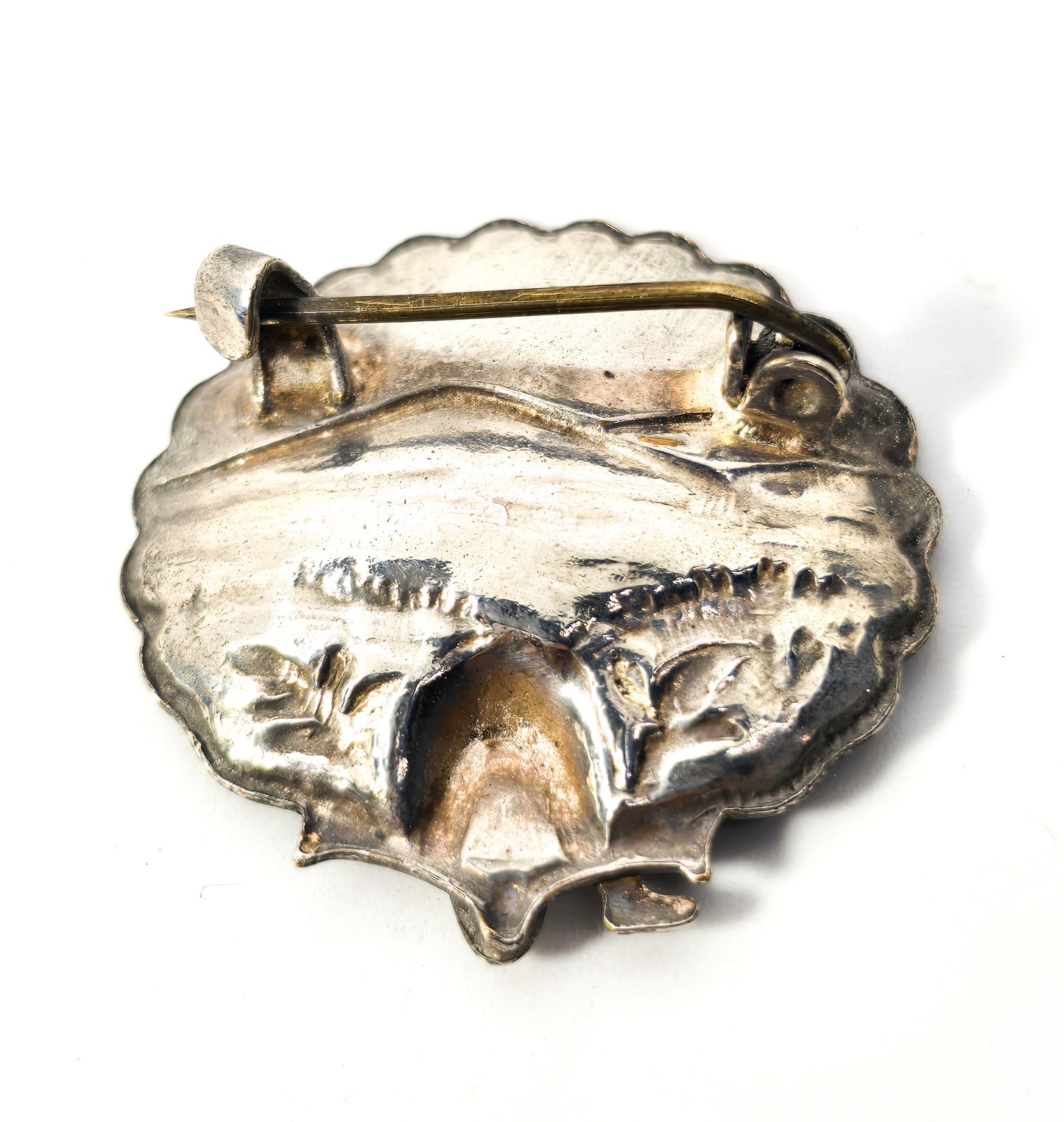 Lucky Cornish Pixie Elf Scallop enamel sterling silver Mountain Brooch