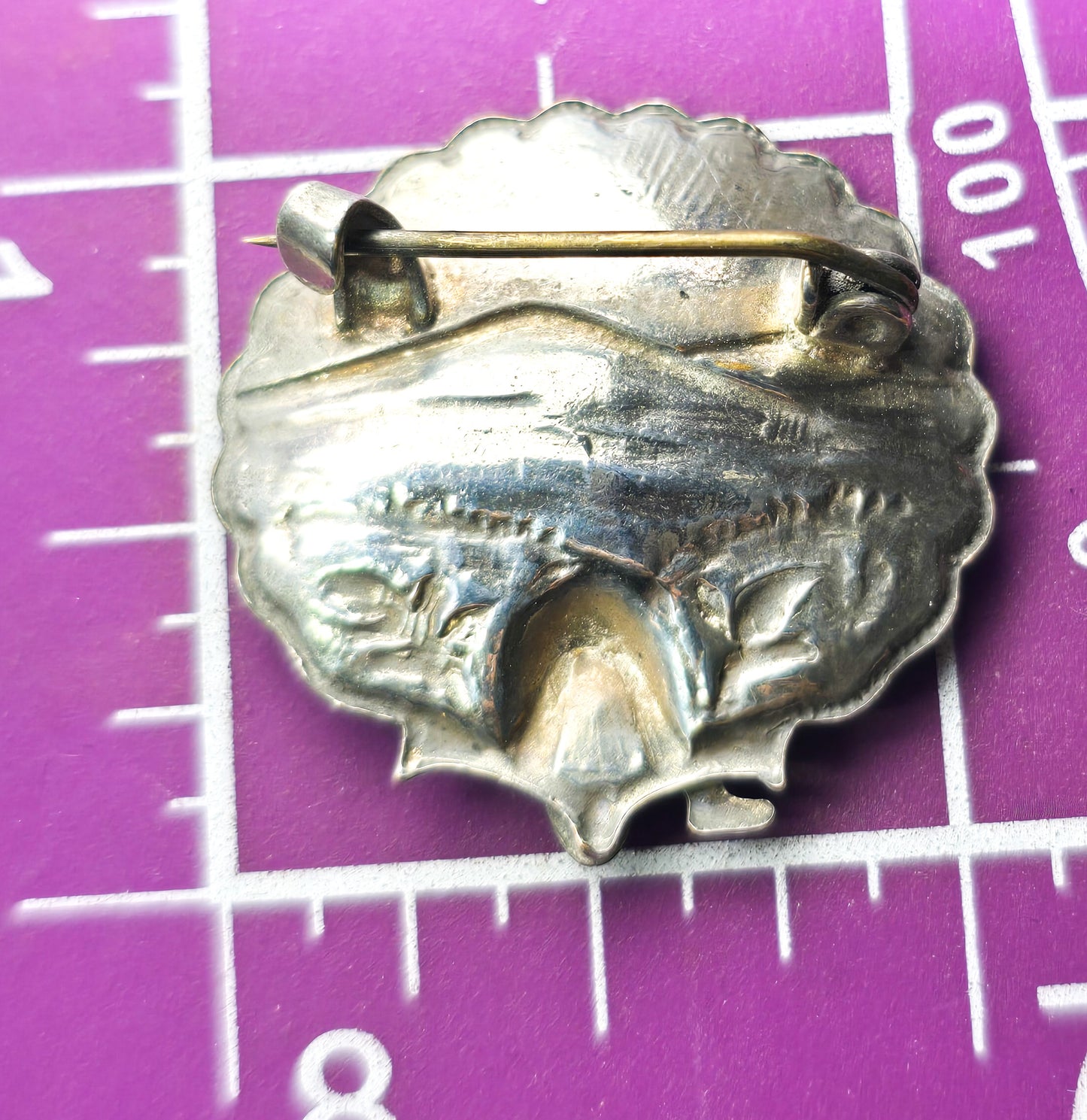 Lucky Cornish Pixie Elf Scallop enamel sterling silver Mountain Brooch
