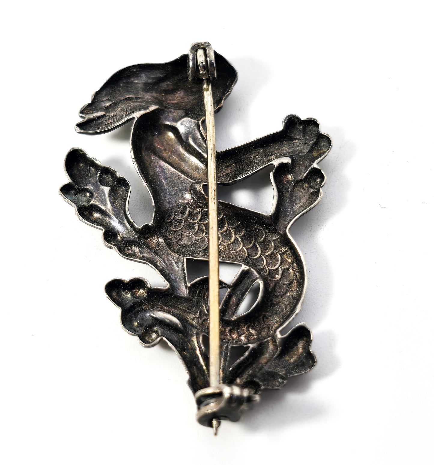 Original WW2 Victory Navy Submariner Mermaid Sterling Silver Brooch Uncas