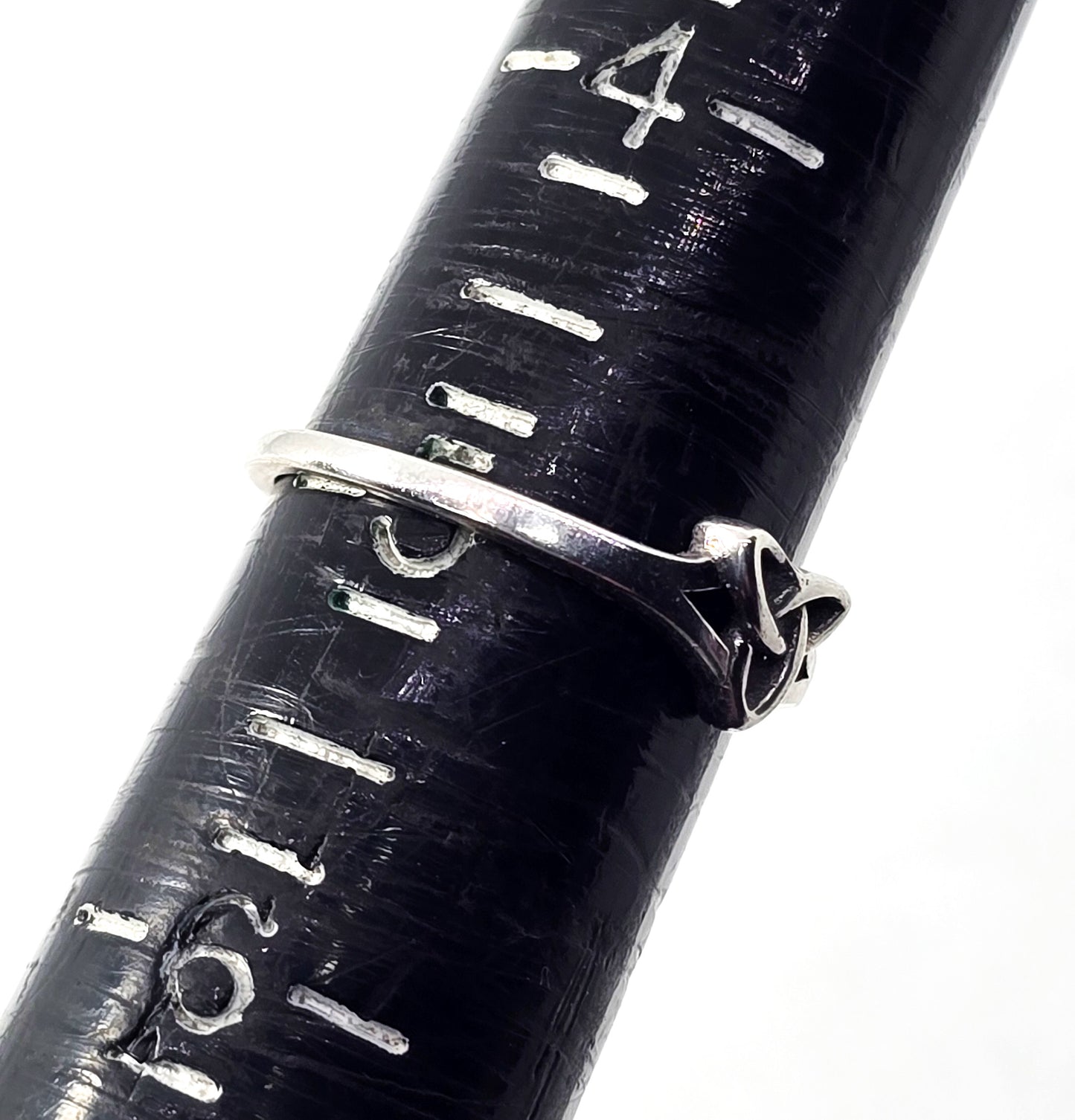 Celtic knot trillium open work simple sterling silver ring size 5