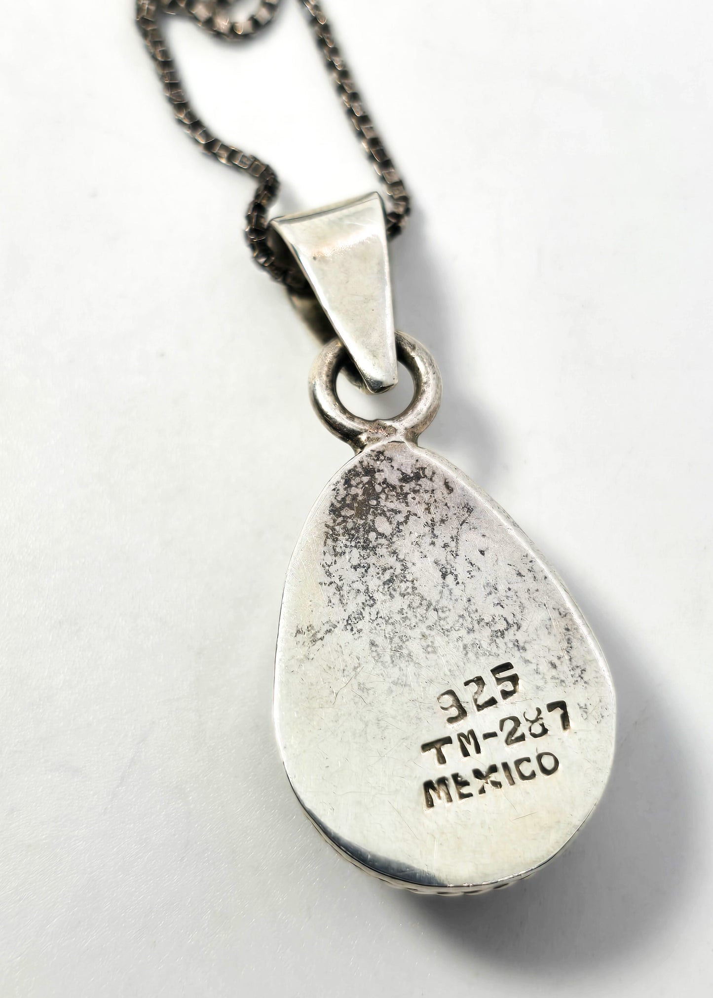 Taxco Mexico Dark Purple Amethyst signed sterling silver vintage pendant necklace