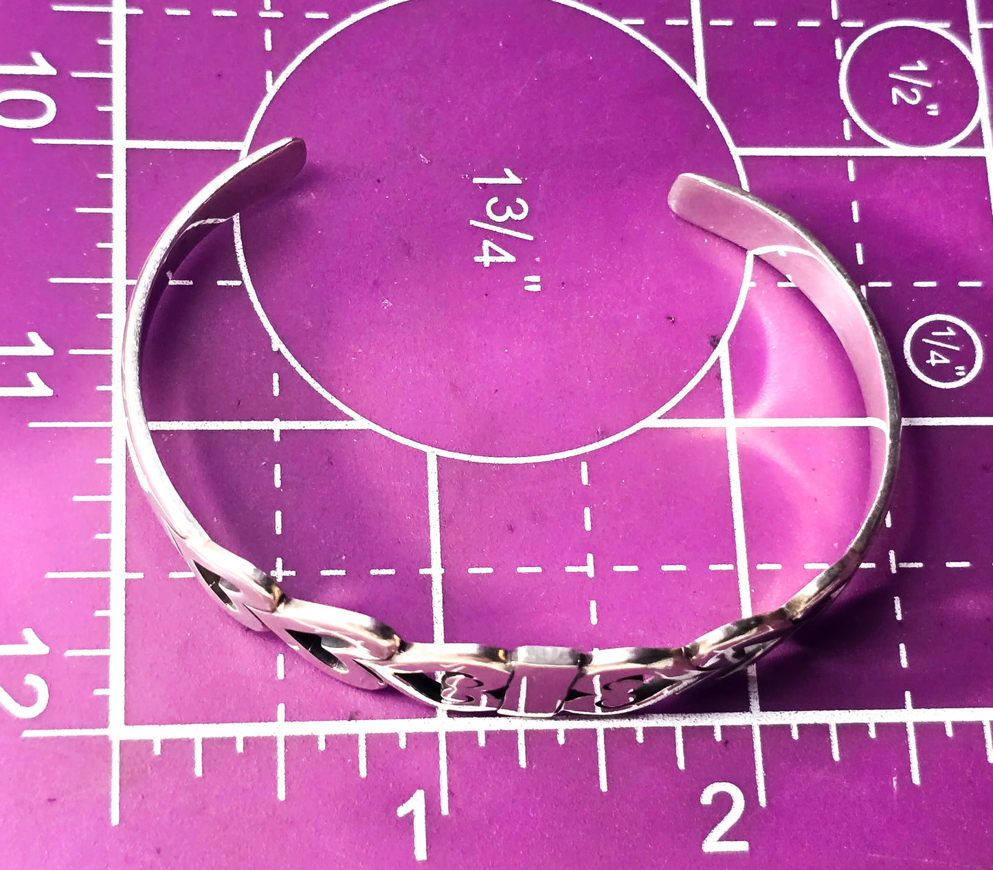 Mexican Taxco solid sterling silver vintage double heart bangle bracelet