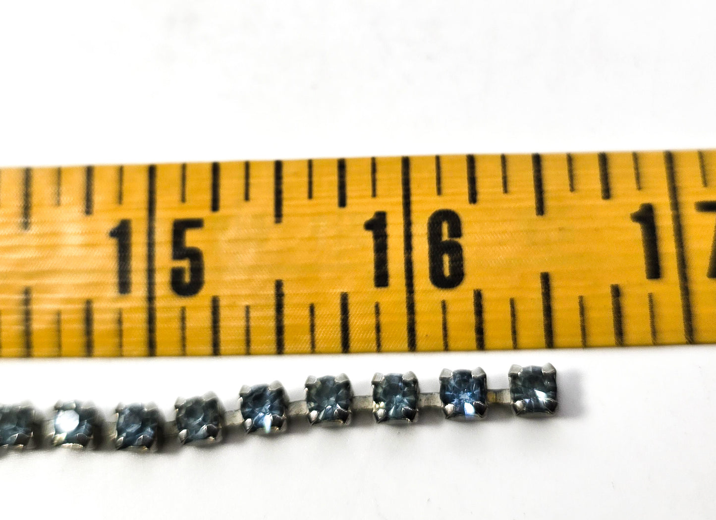 Blue Waterfall vintage rhinestone mid century statement necklace