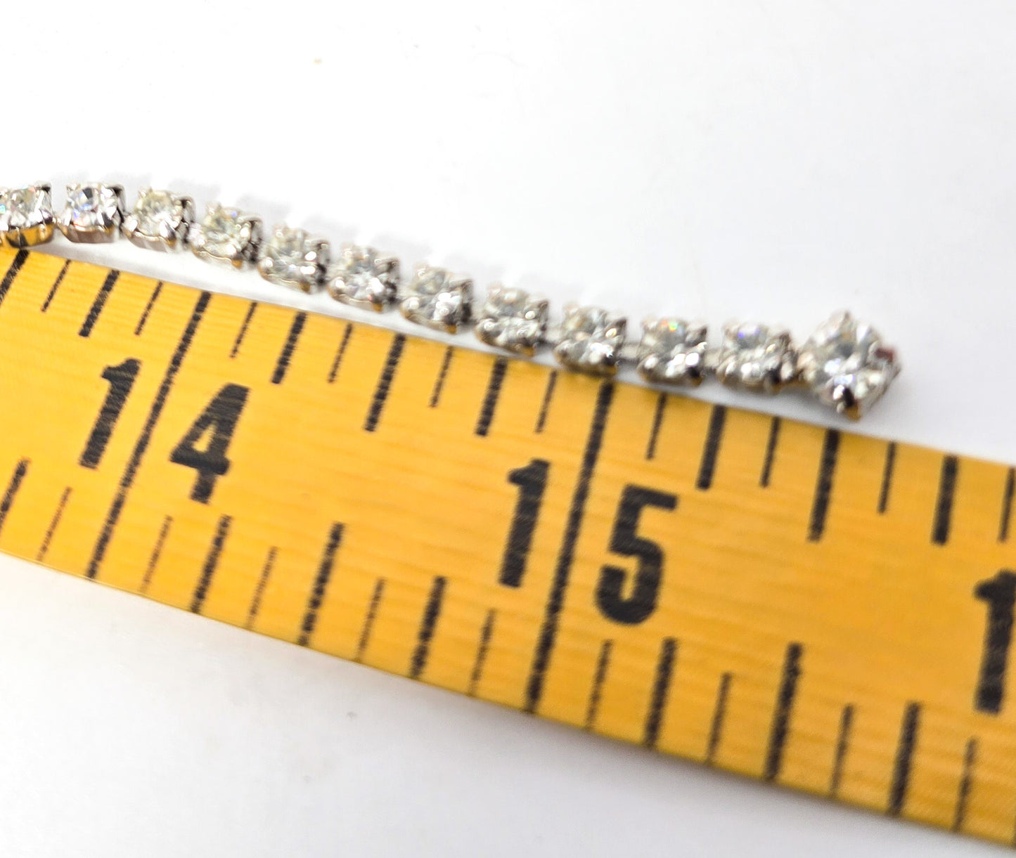 Clear princess cut rhinestone eye vintage mid century choker necklace